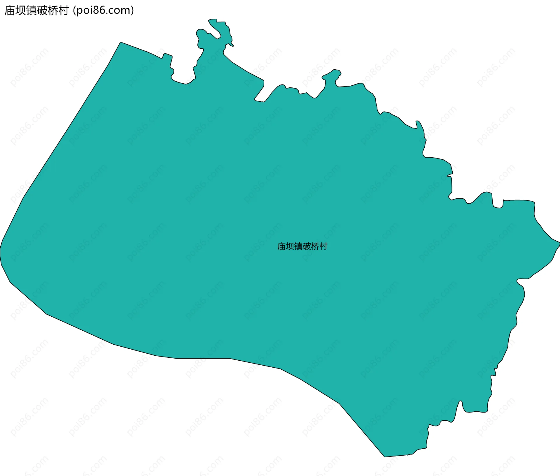 庙坝镇破桥村边界地图