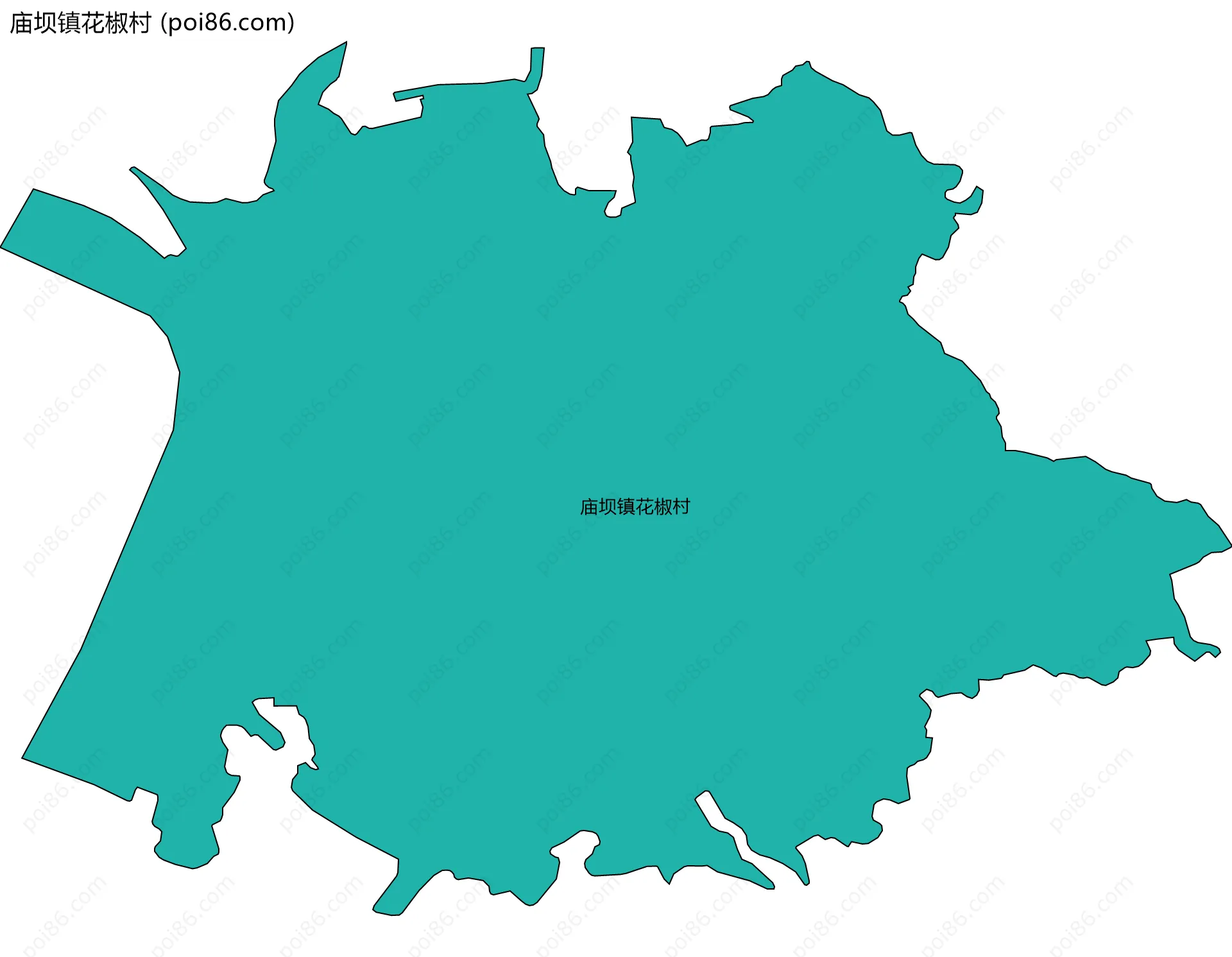 庙坝镇花椒村边界地图