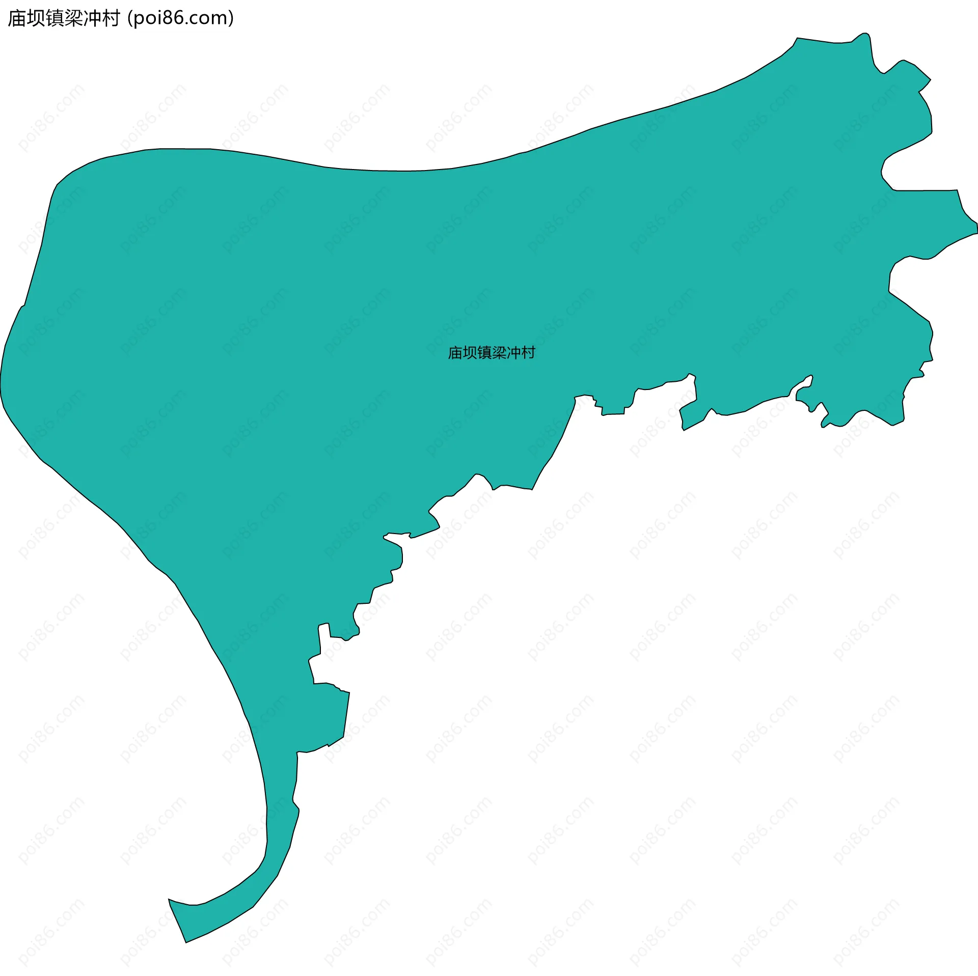 庙坝镇梁冲村边界地图