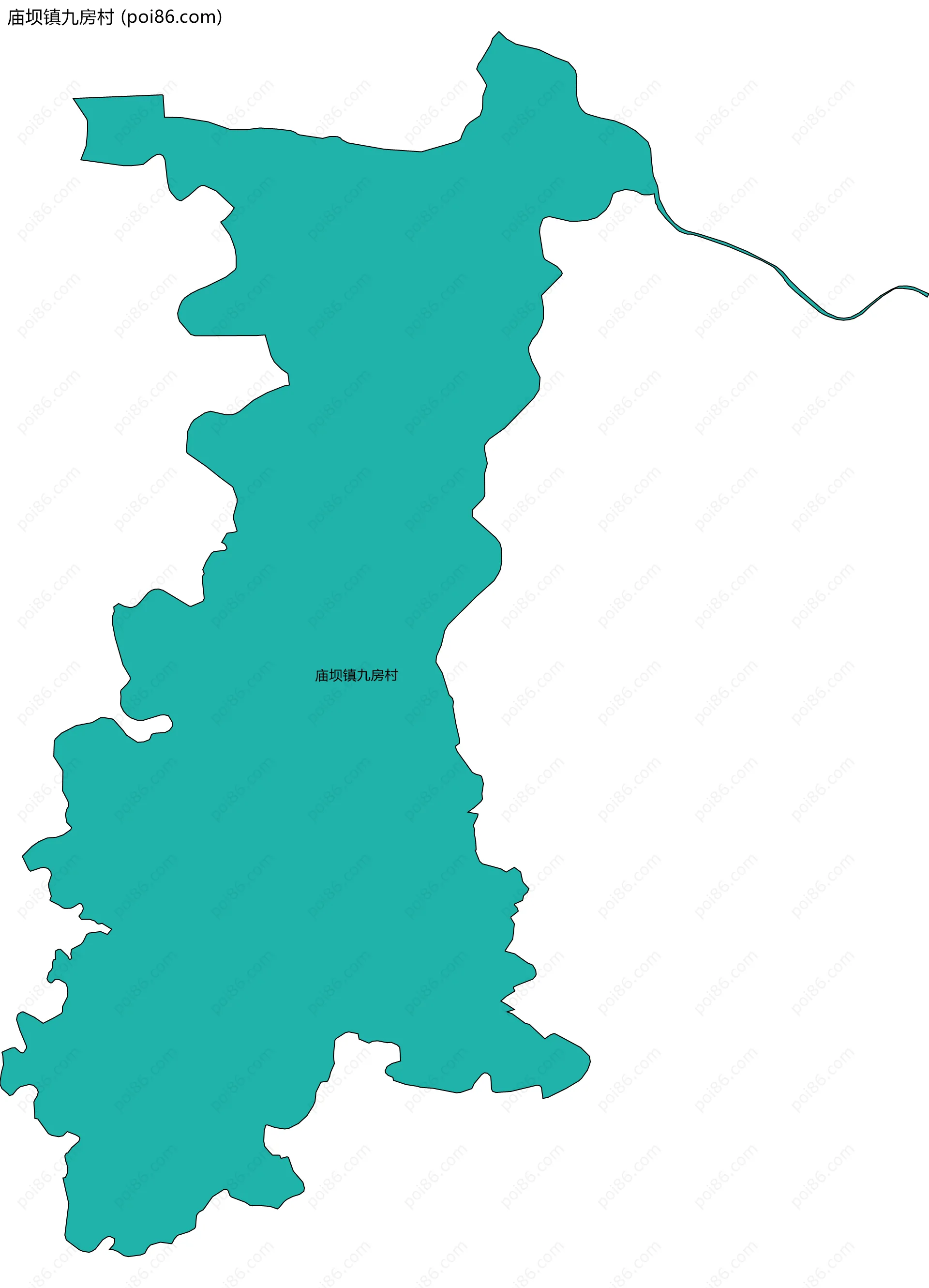 庙坝镇九房村边界地图