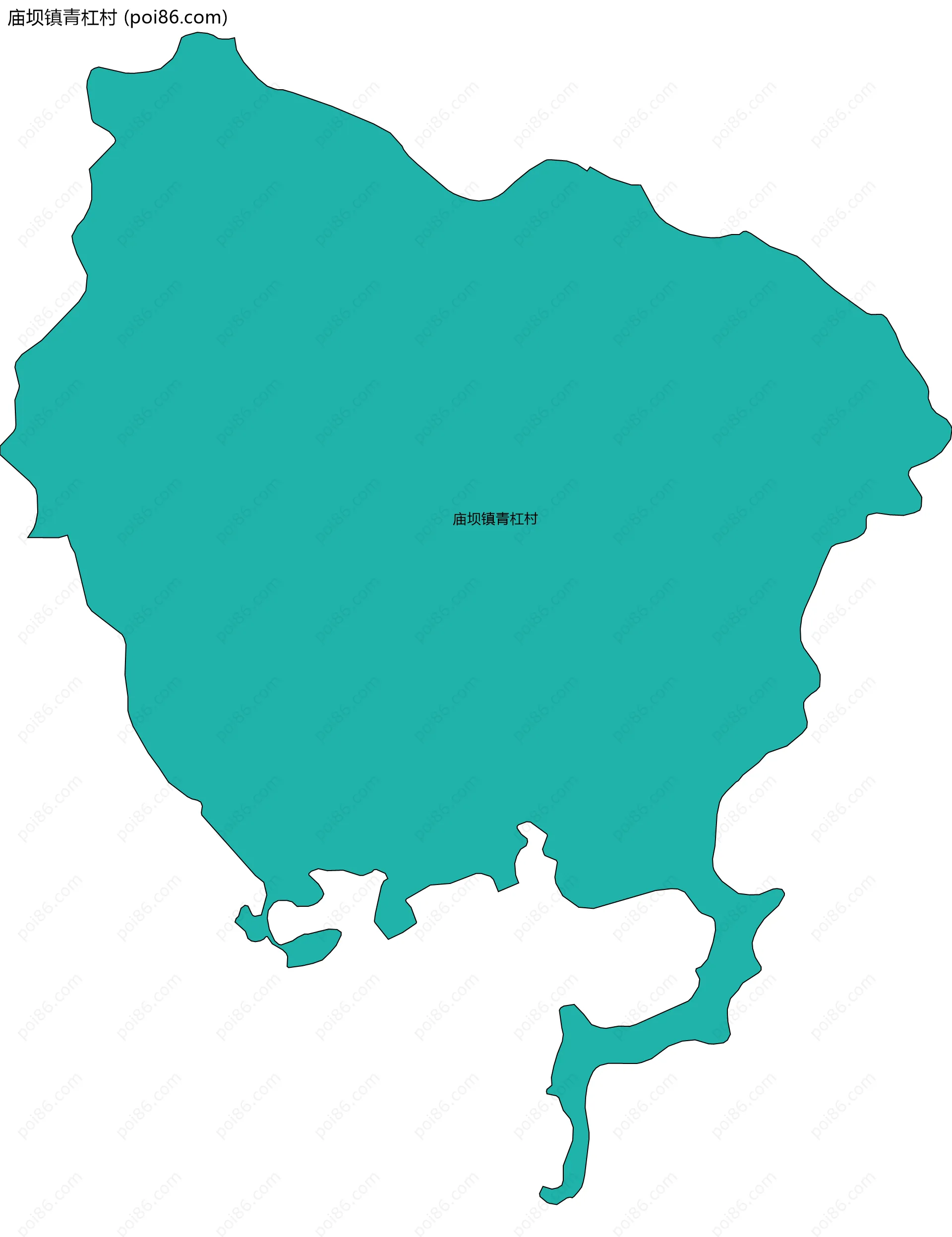 庙坝镇青杠村边界地图