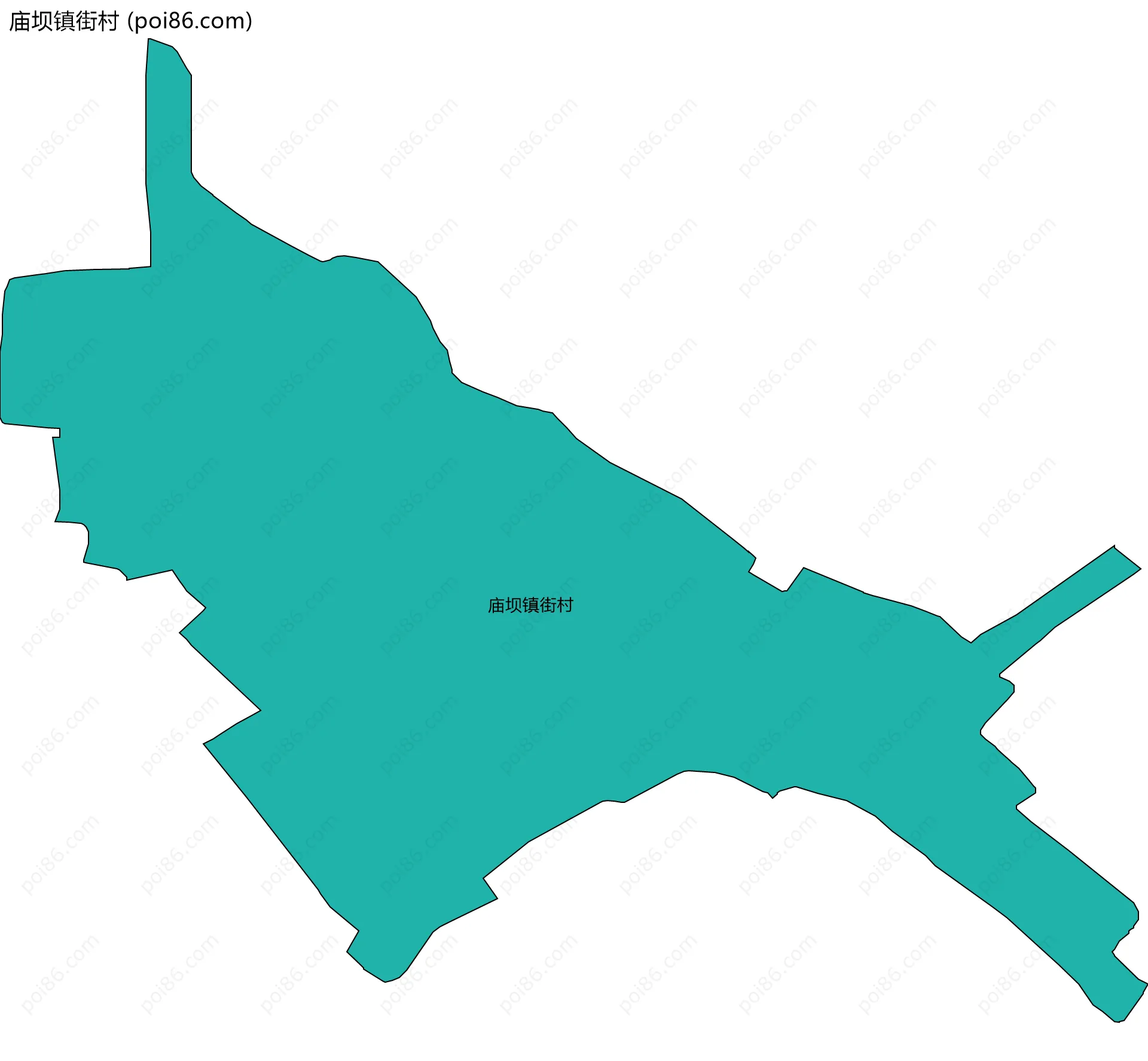 庙坝镇街村边界地图