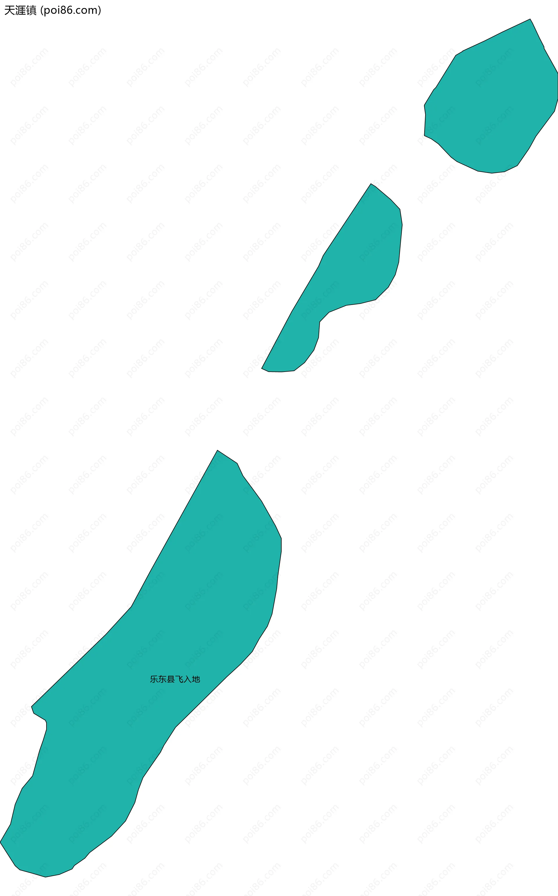 天涯镇边界地图(五级行政区划)