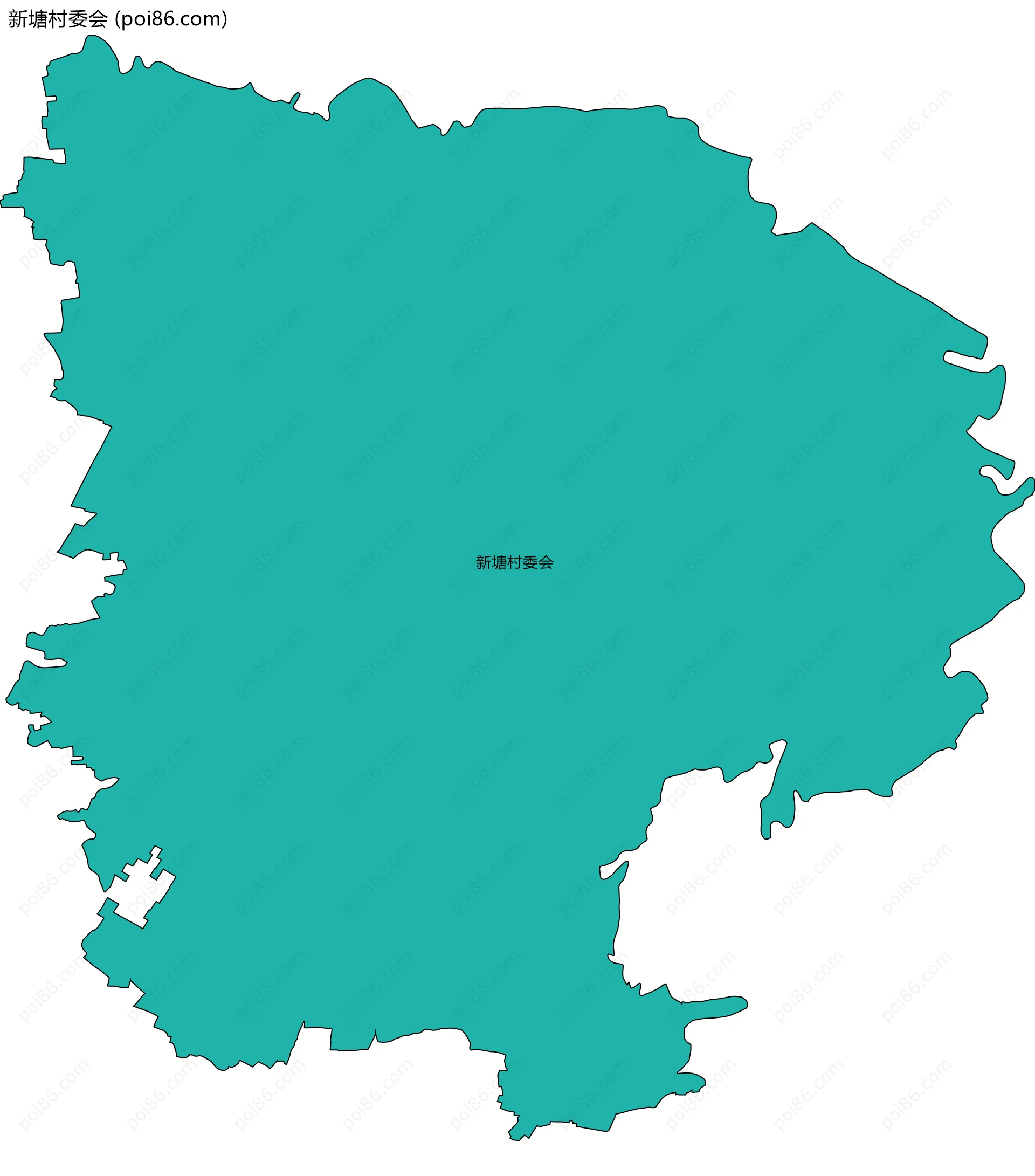 新塘村委会边界地图