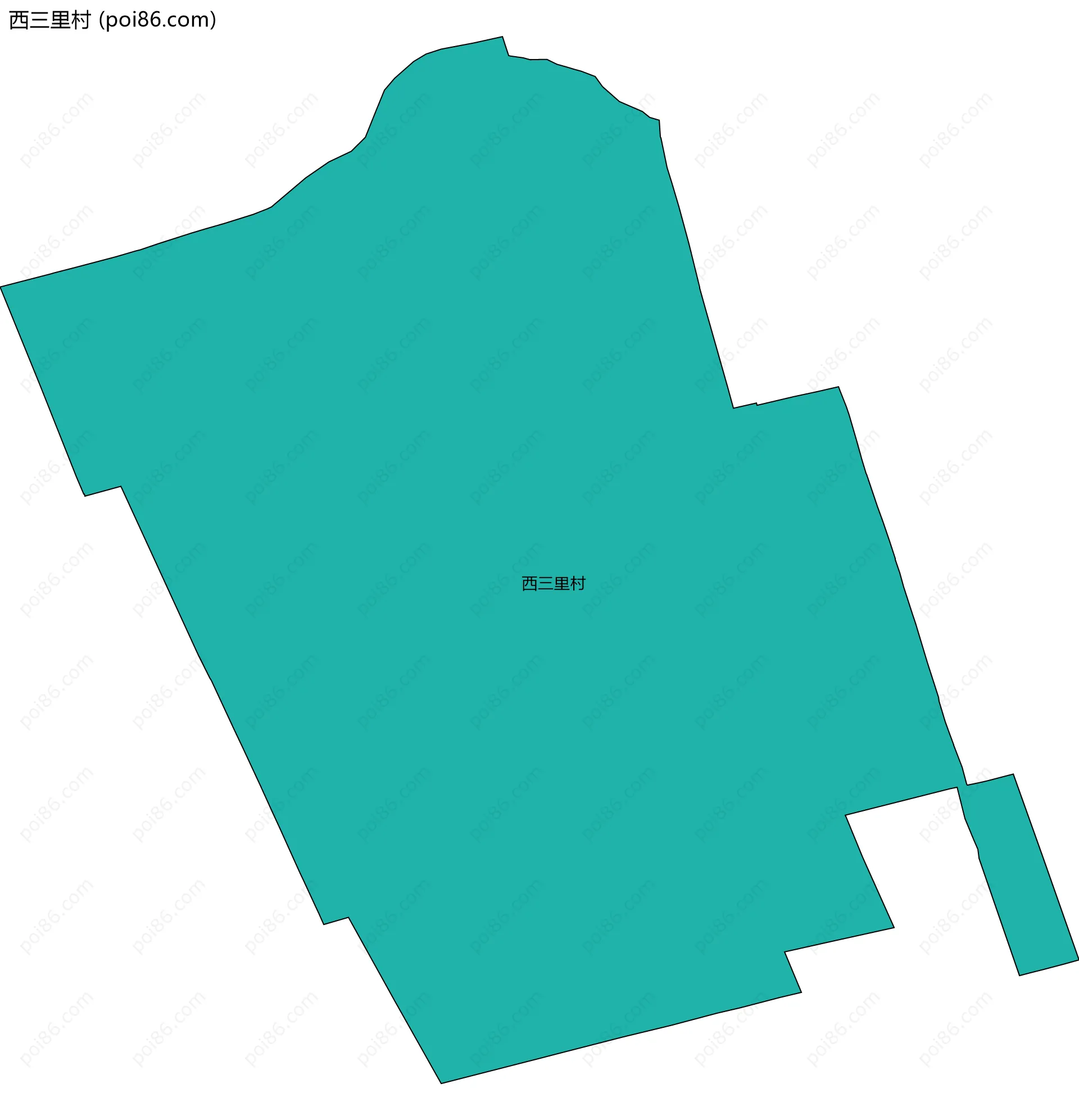 西三里村边界地图