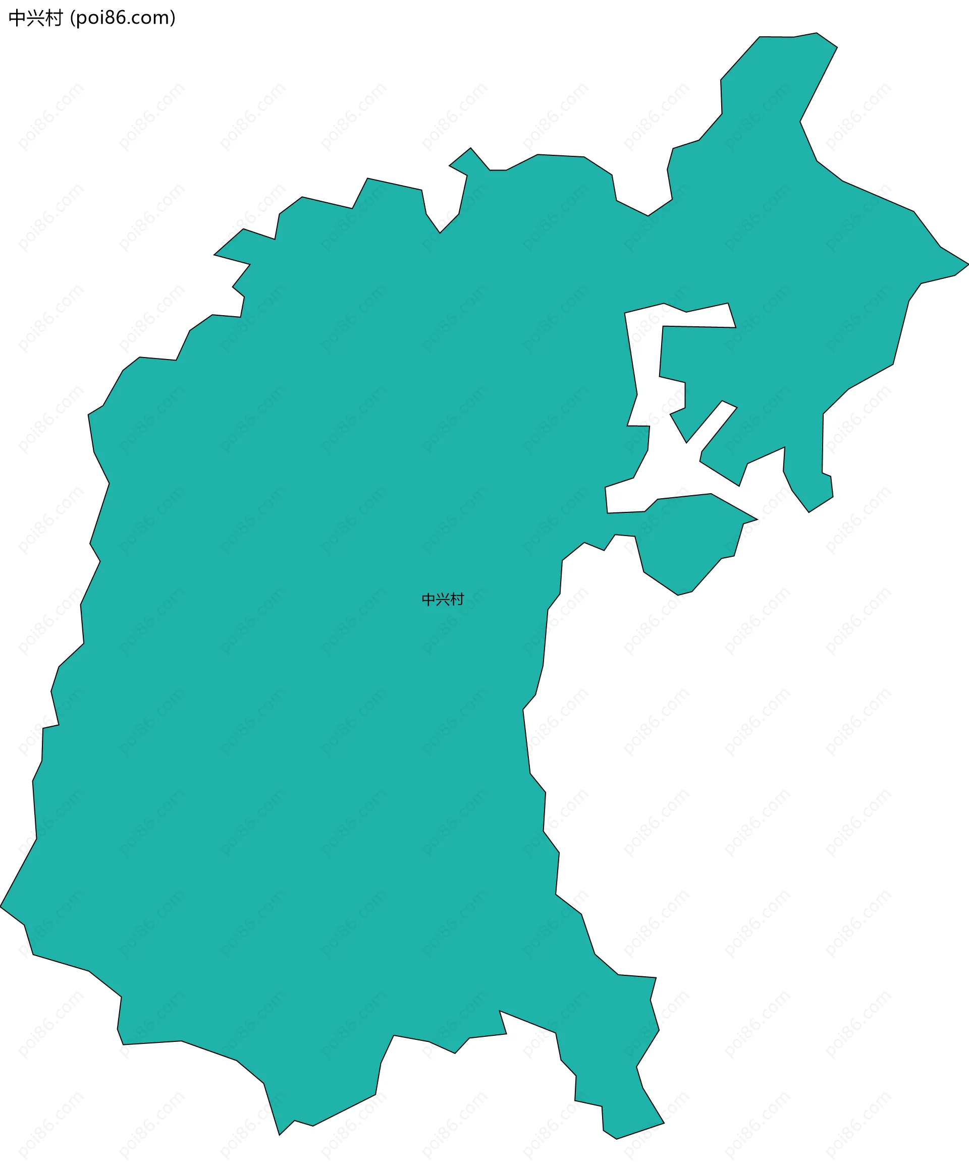 中兴村边界地图
