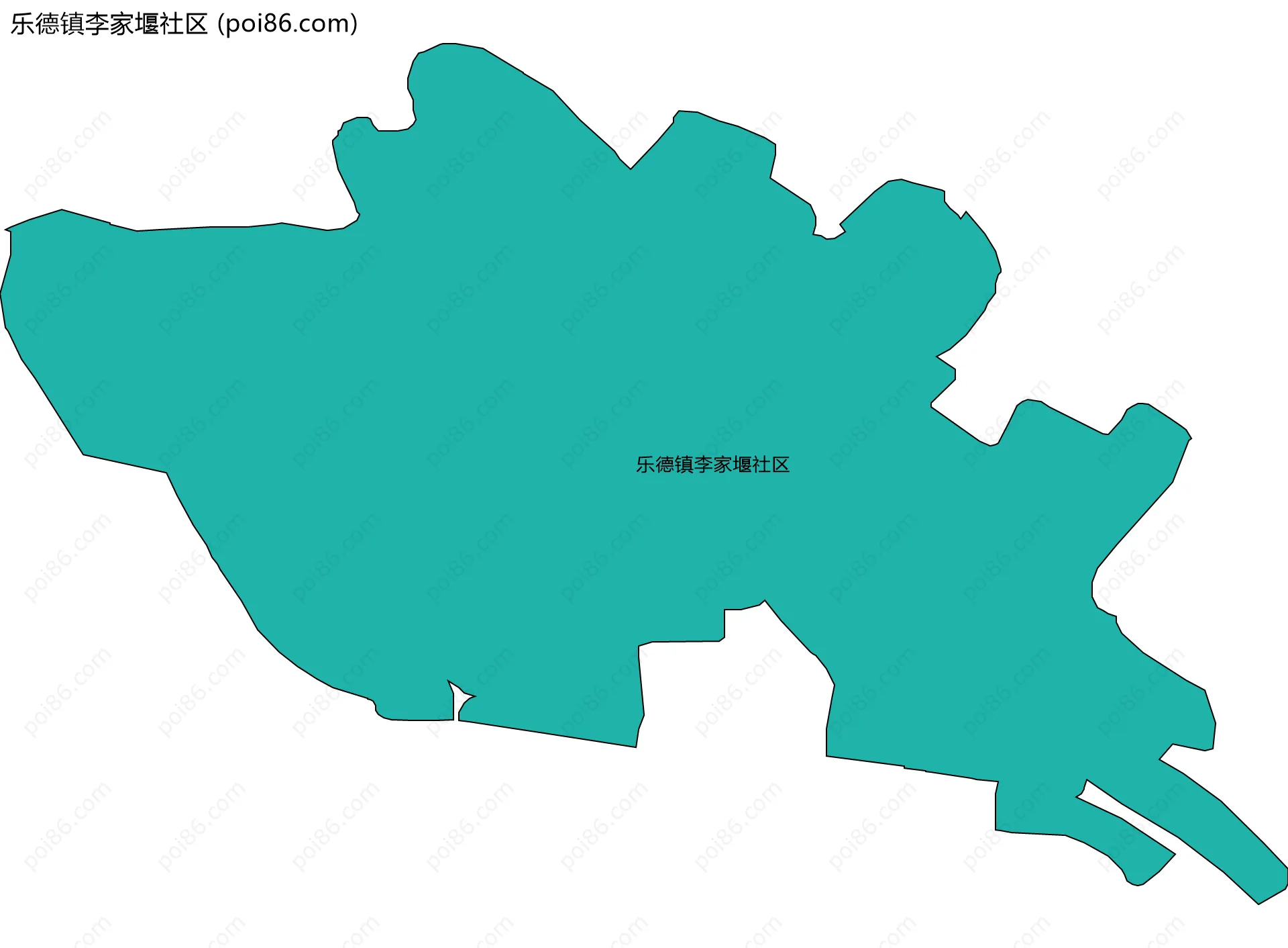 乐德镇李家堰社区边界地图