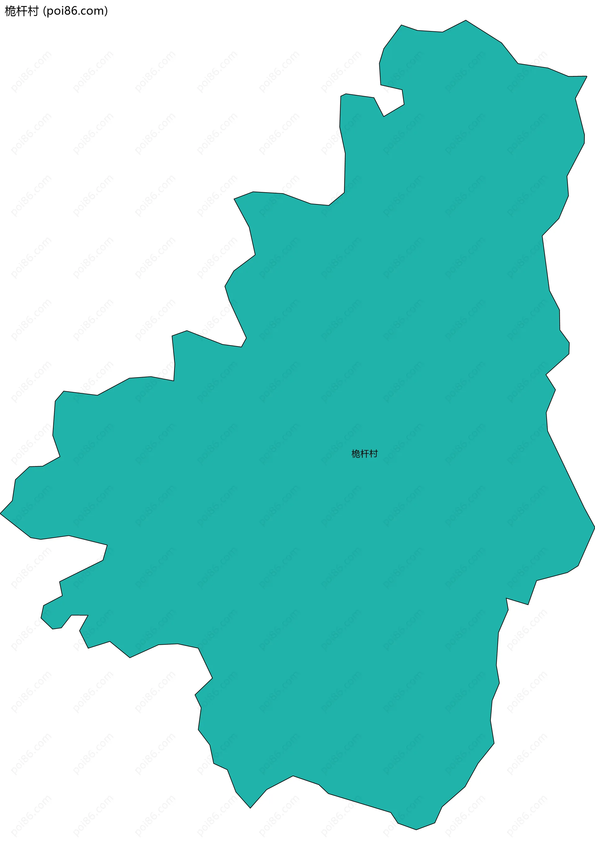 桅杆村边界地图