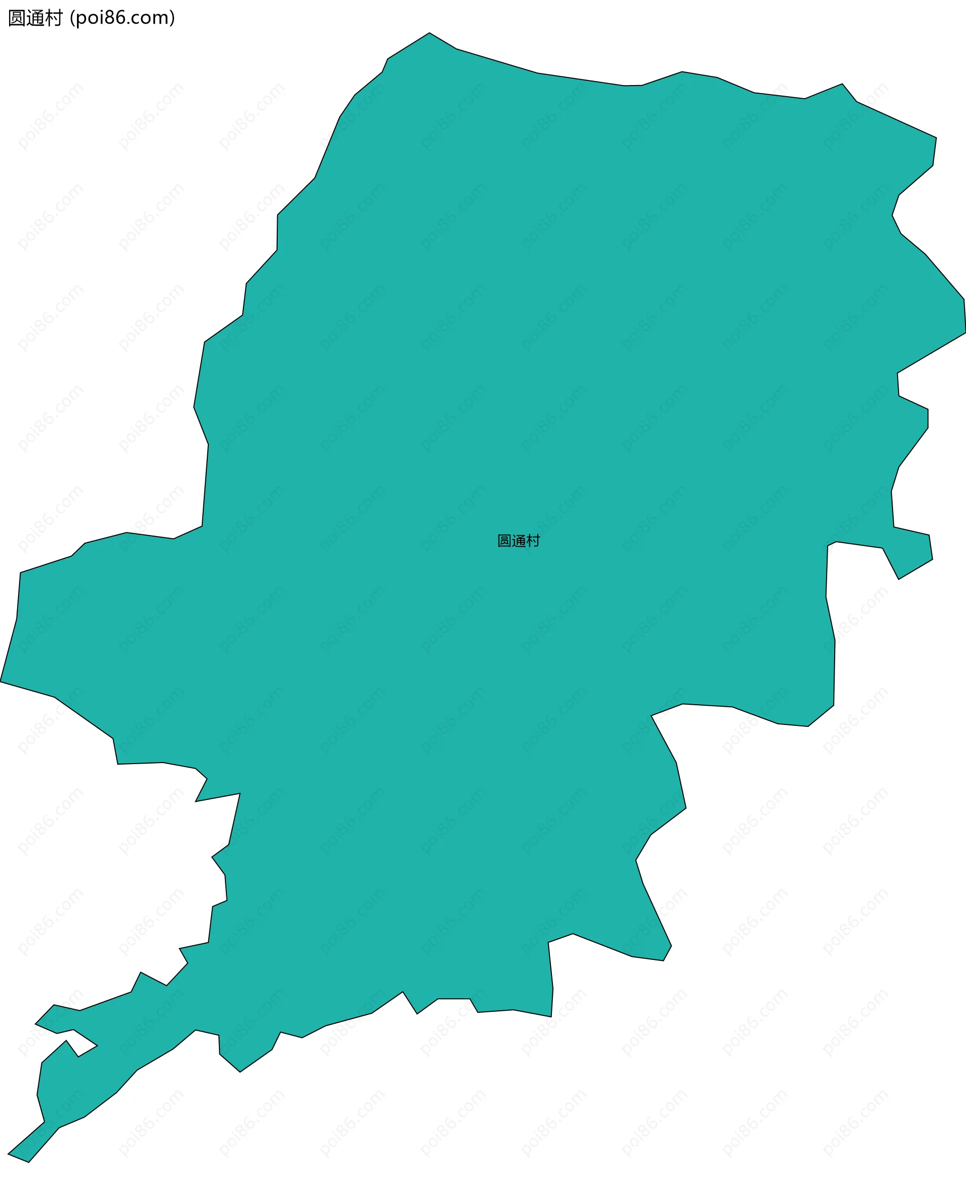 圆通村边界地图