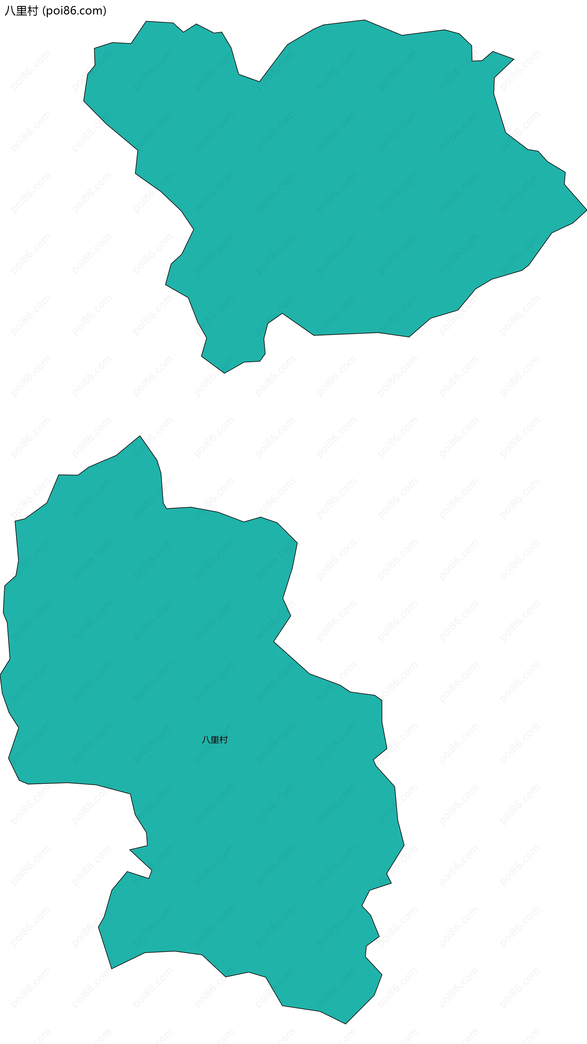 八里村边界地图