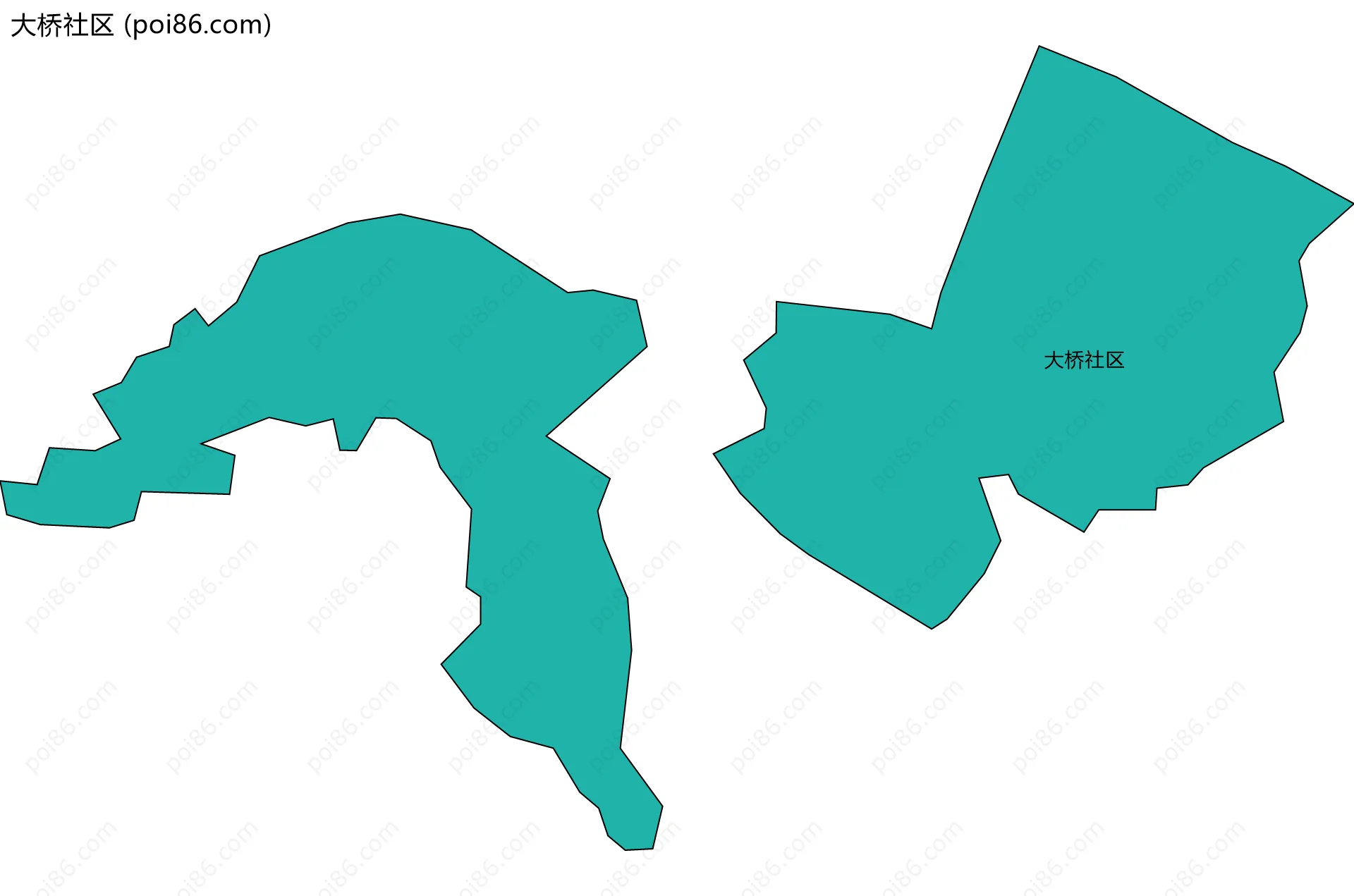 大桥社区边界地图