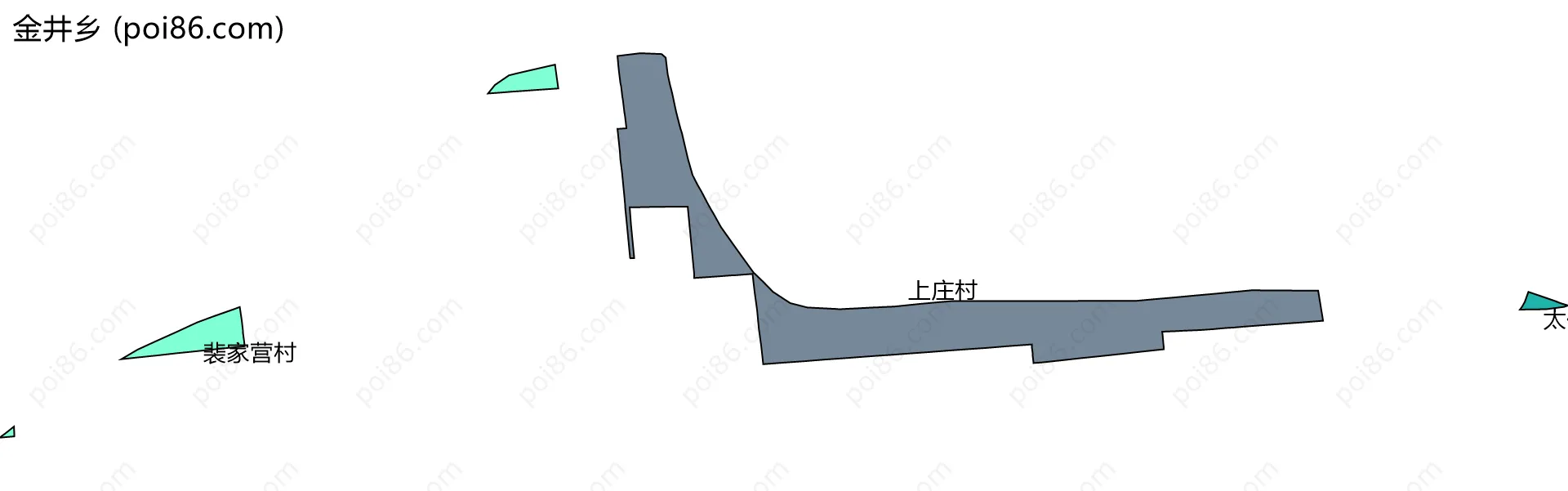 金井乡边界地图(五级行政区划)