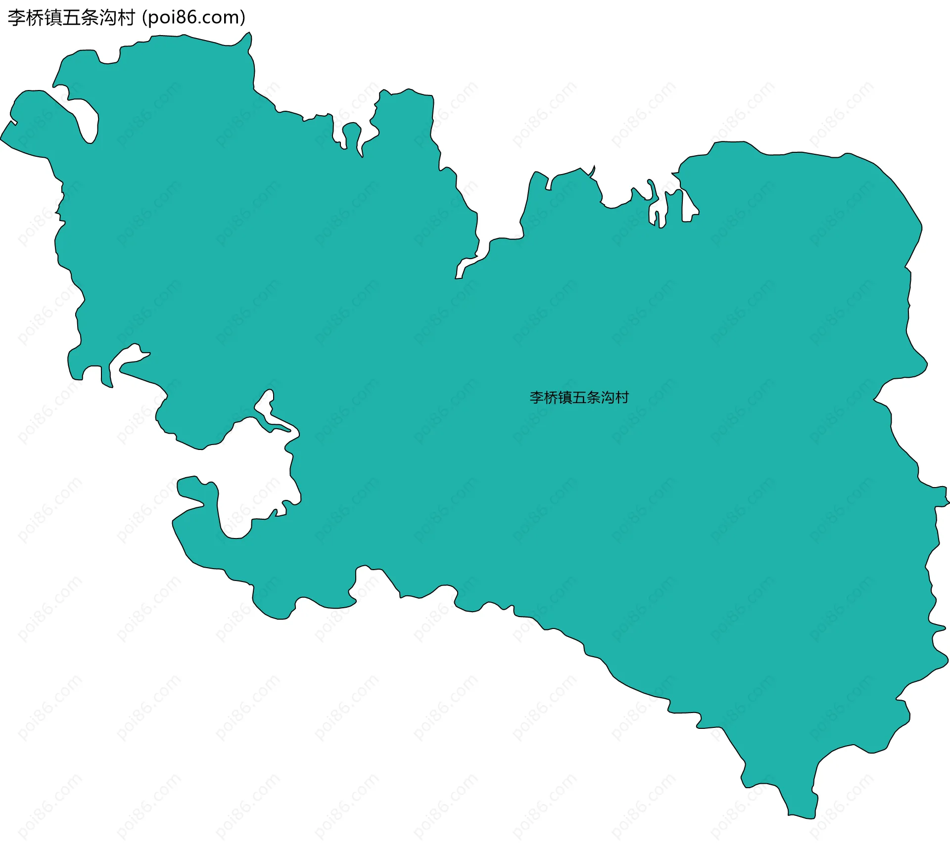 李桥镇五条沟村边界地图