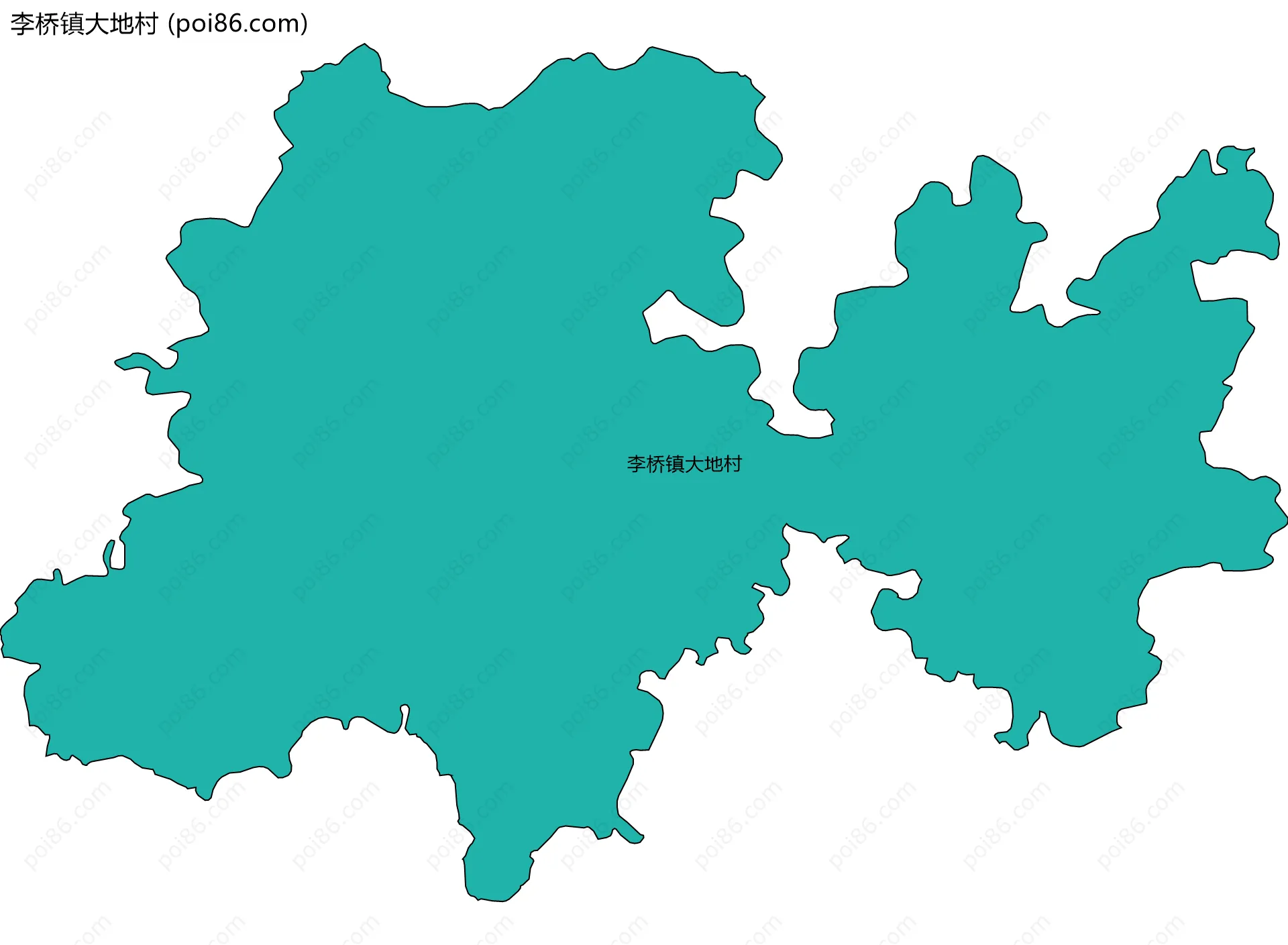 李桥镇大地村边界地图