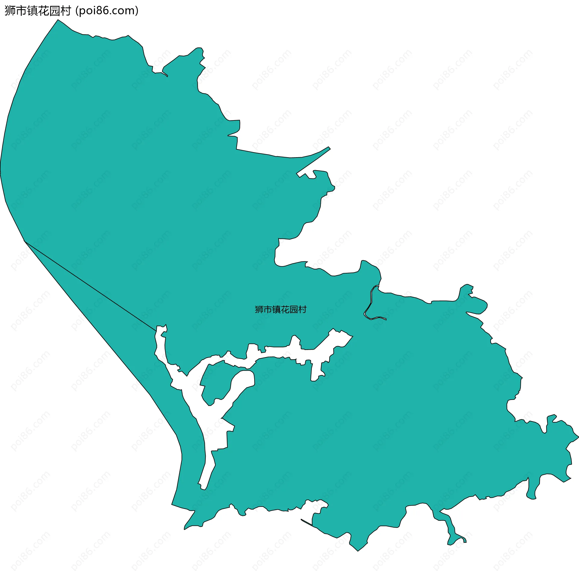 狮市镇花园村边界地图