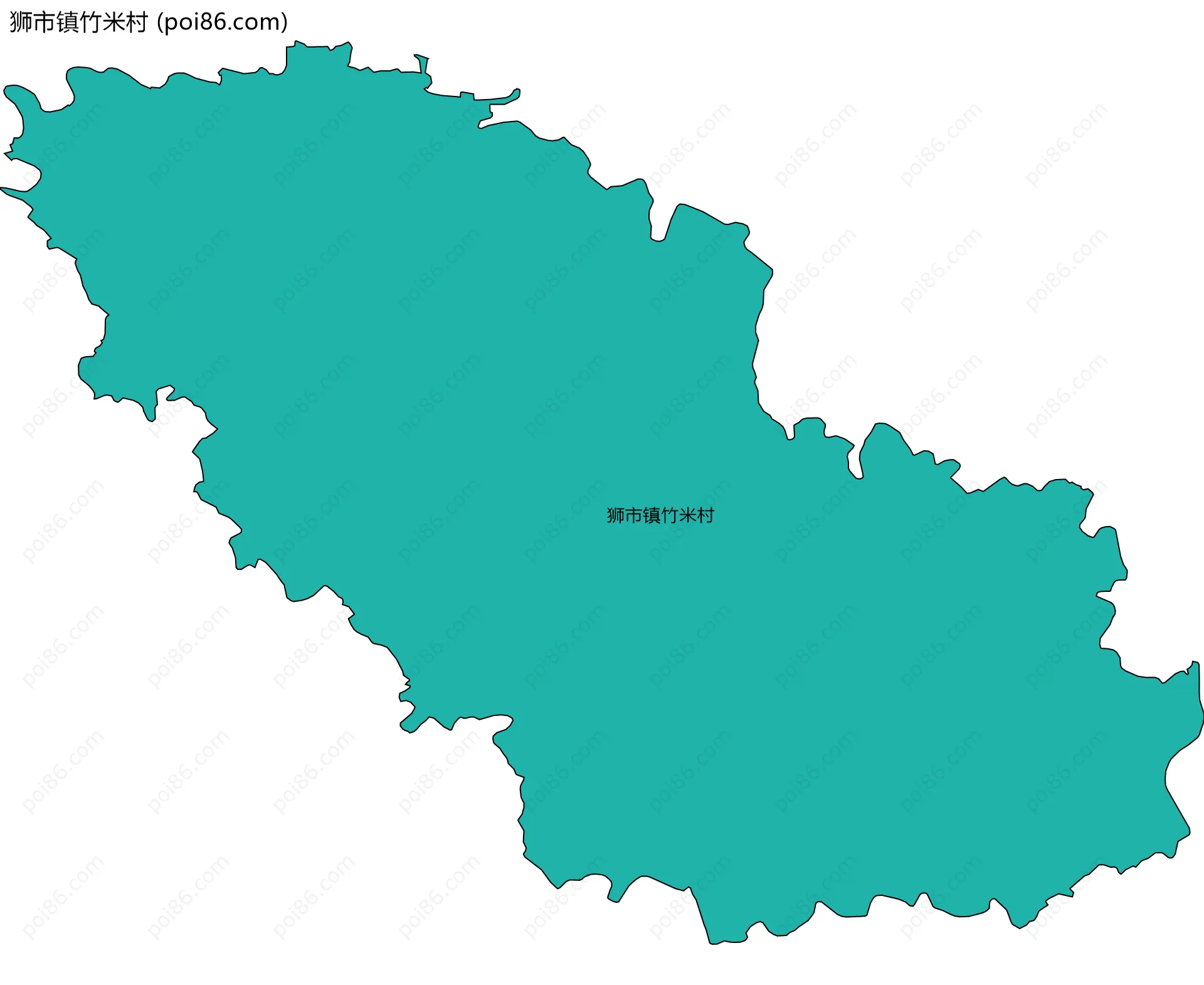 狮市镇竹米村边界地图