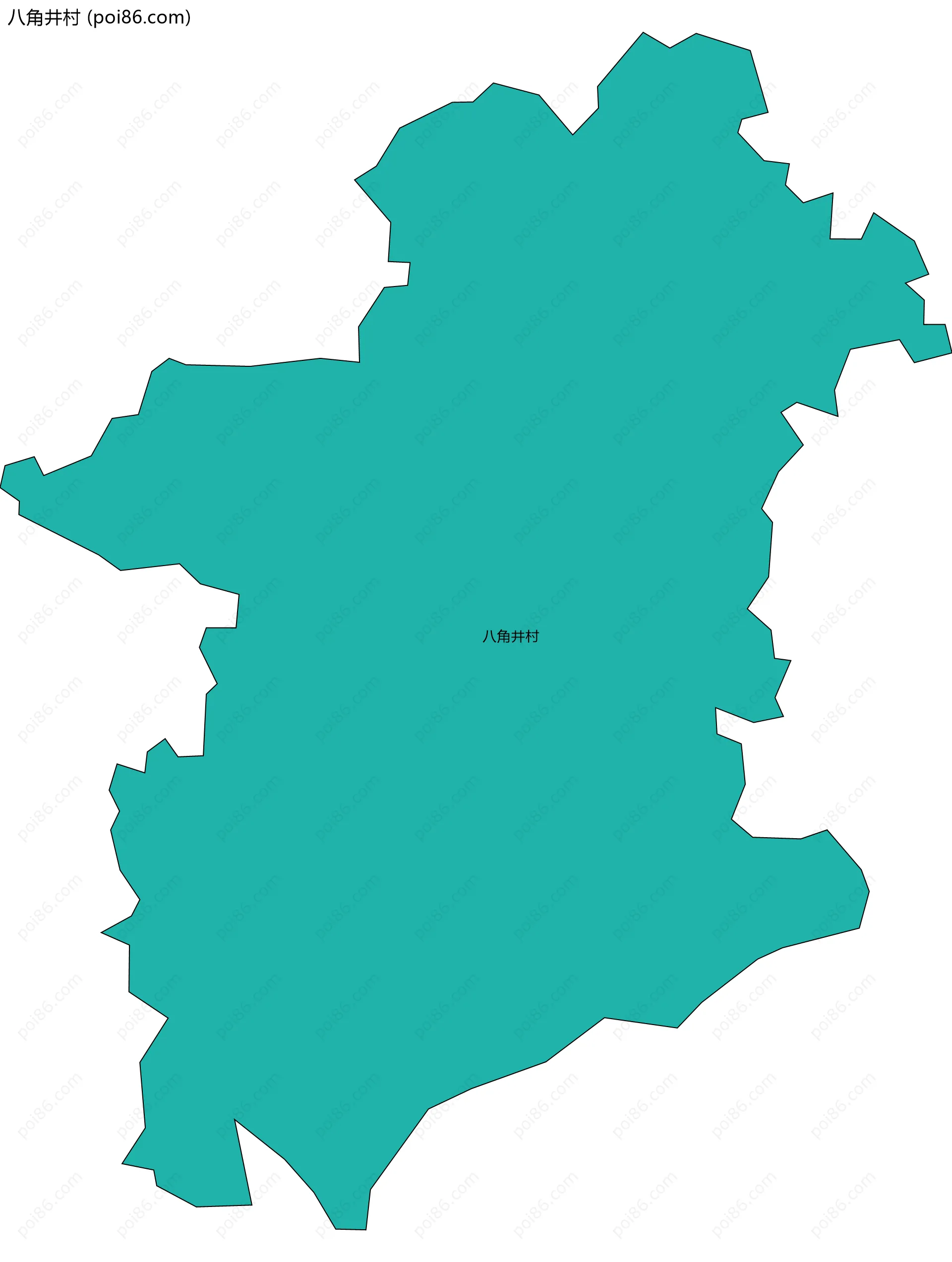 八角井村边界地图