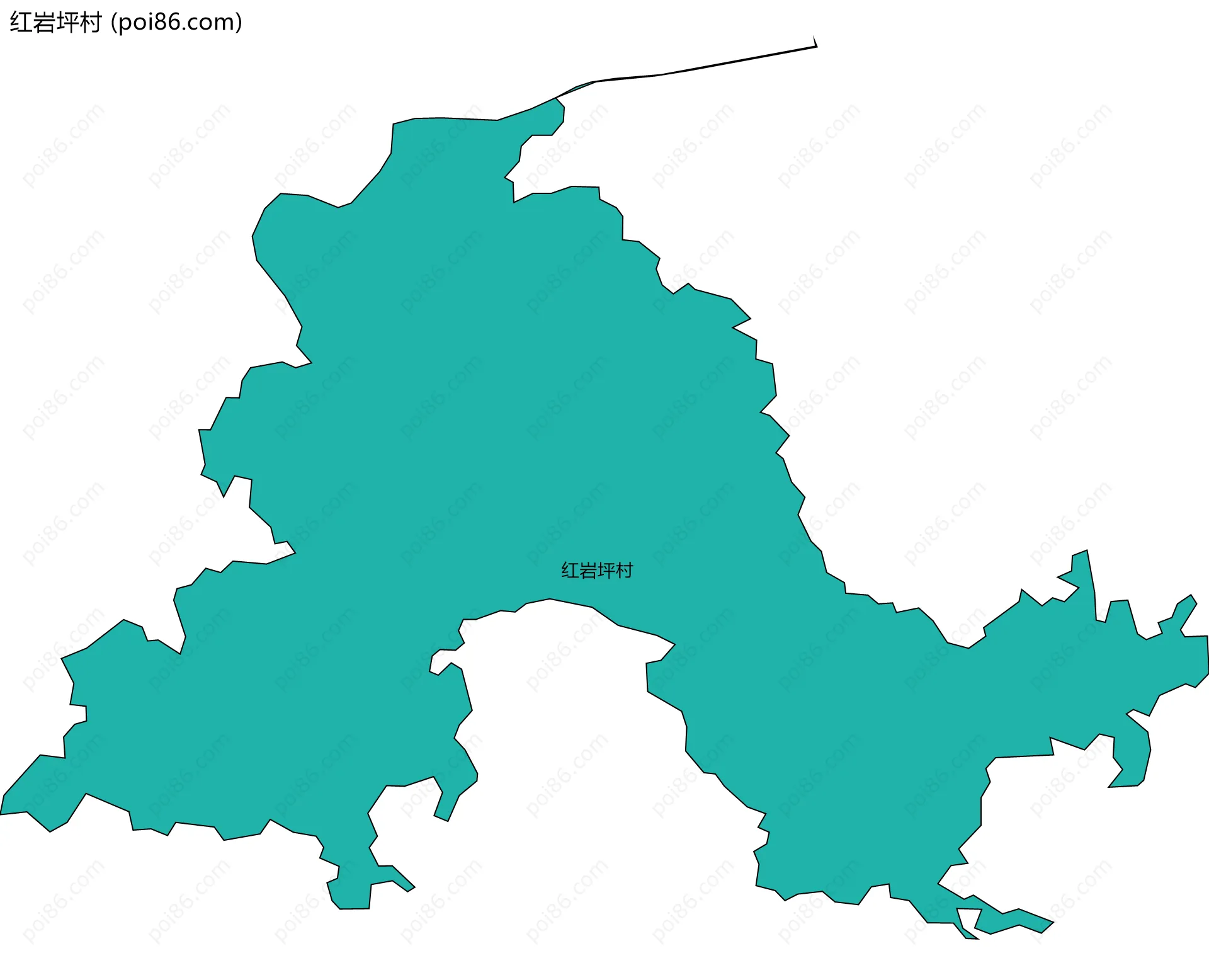 红岩坪村边界地图