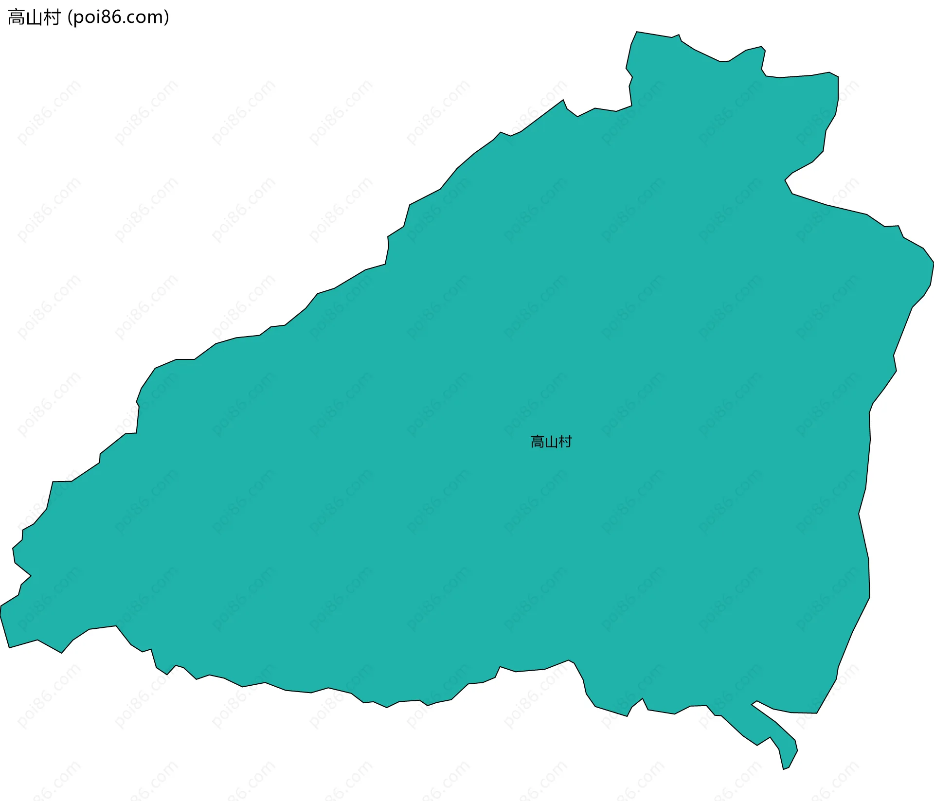 高山村边界地图