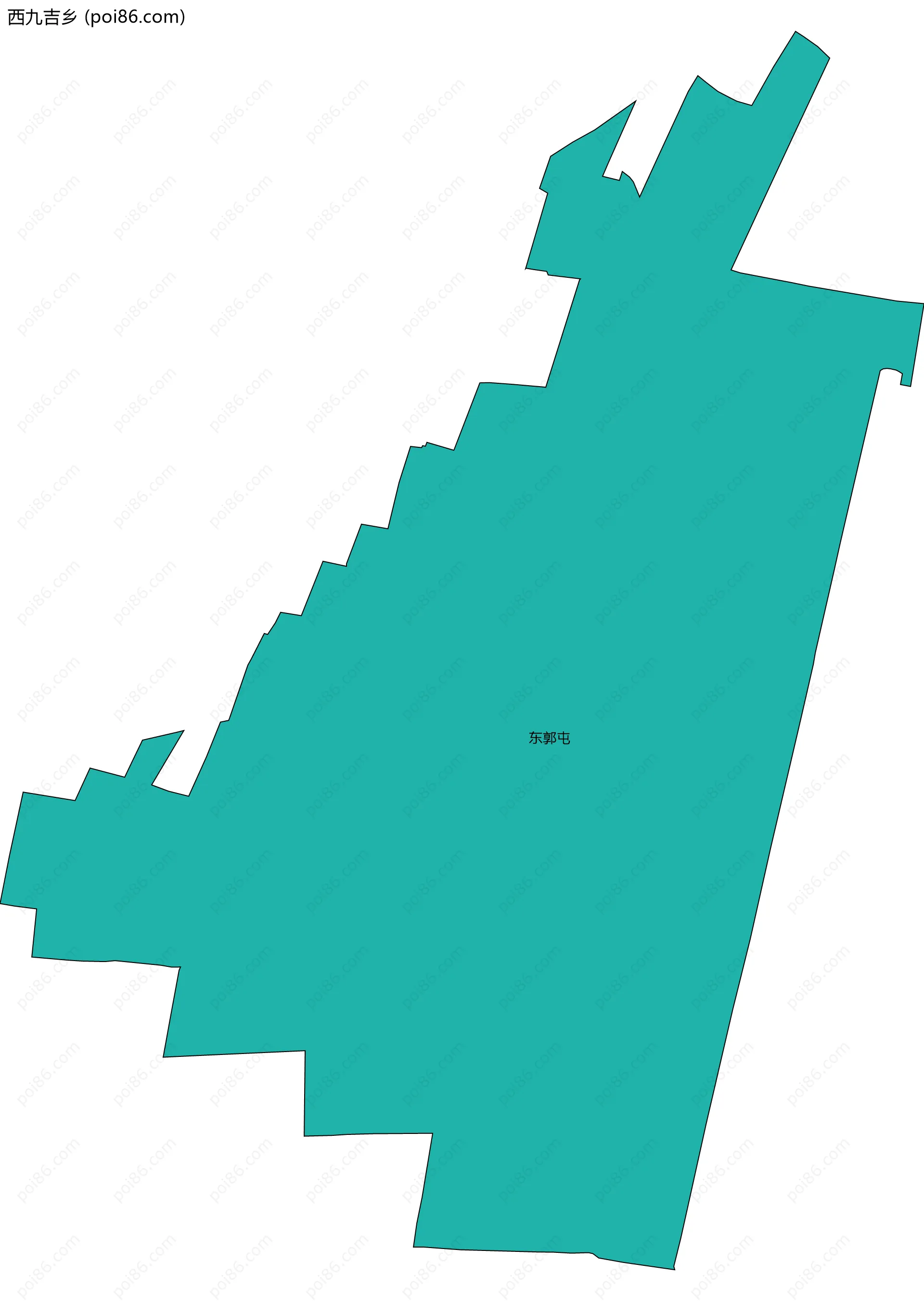 西九吉乡边界地图(五级行政区划)