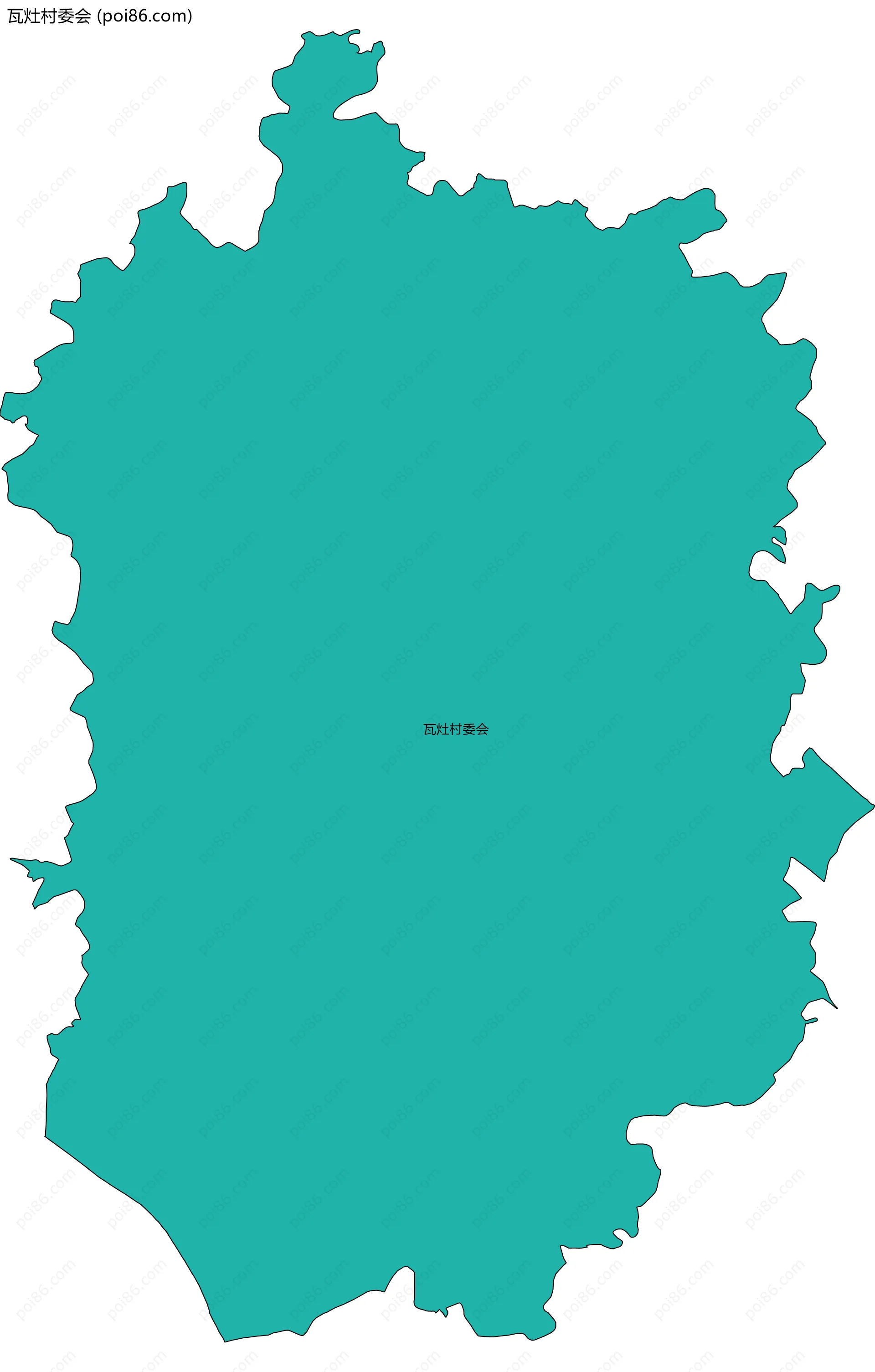 瓦灶村委会边界地图