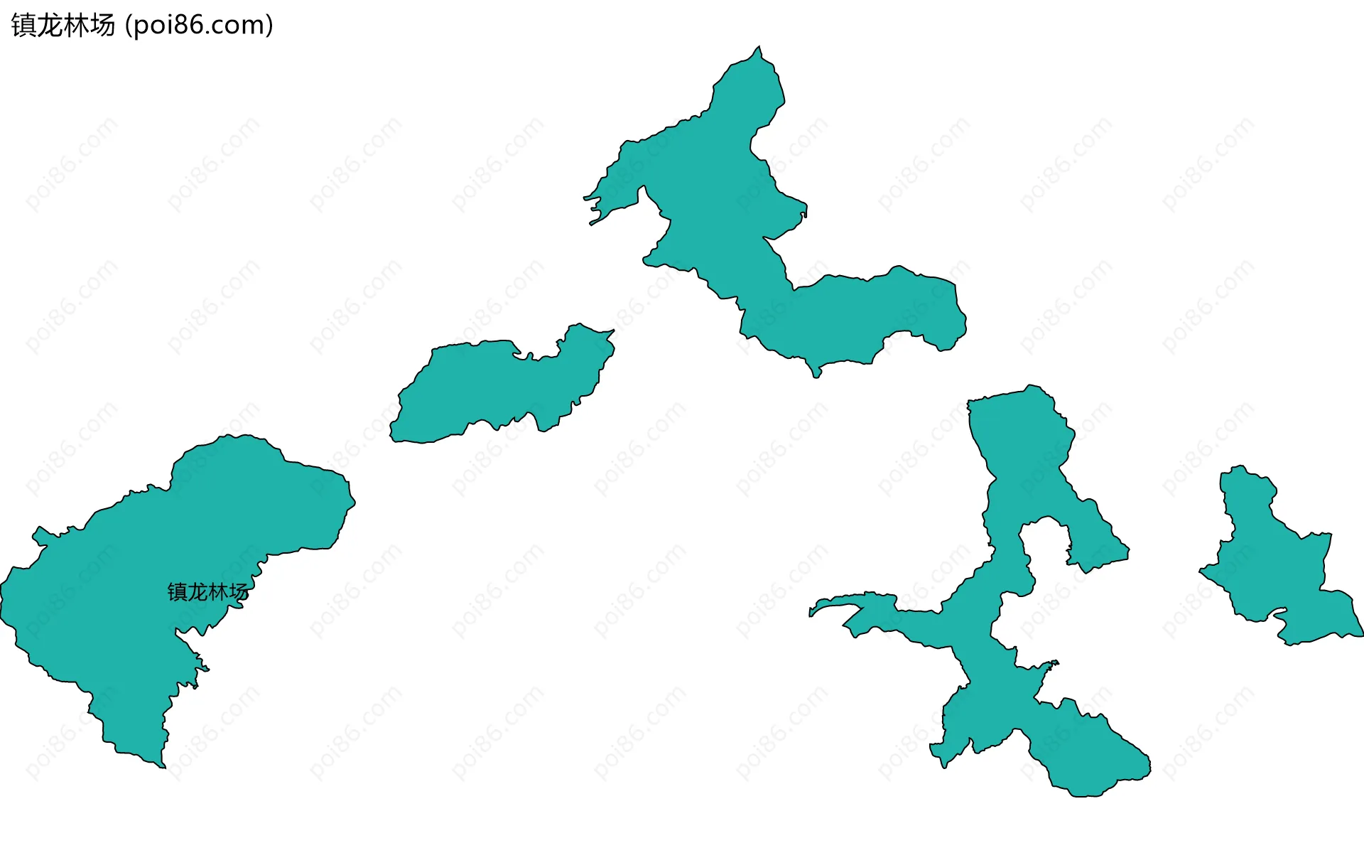 镇龙林场边界地图(五级行政区划)
