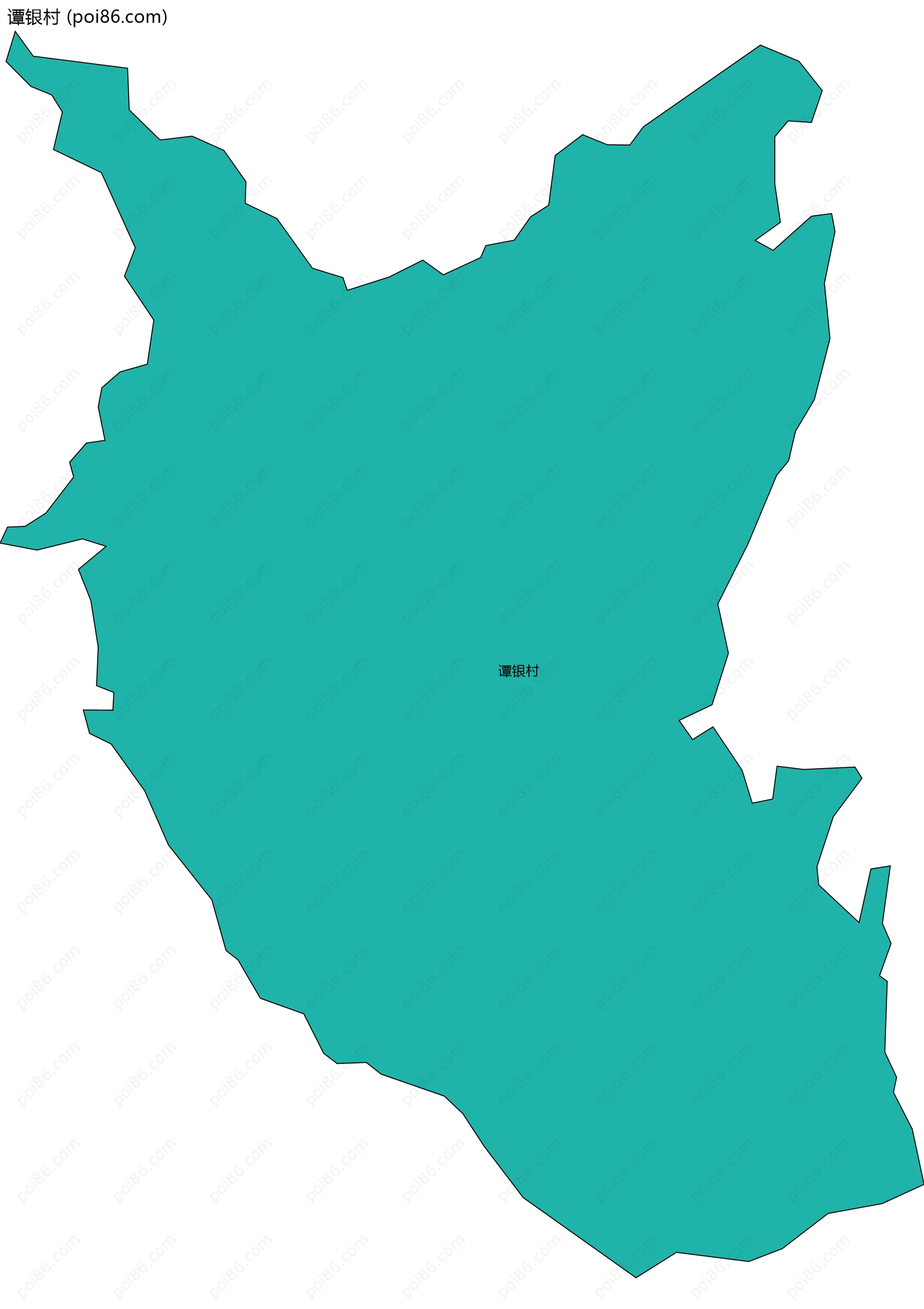 谭银村边界地图