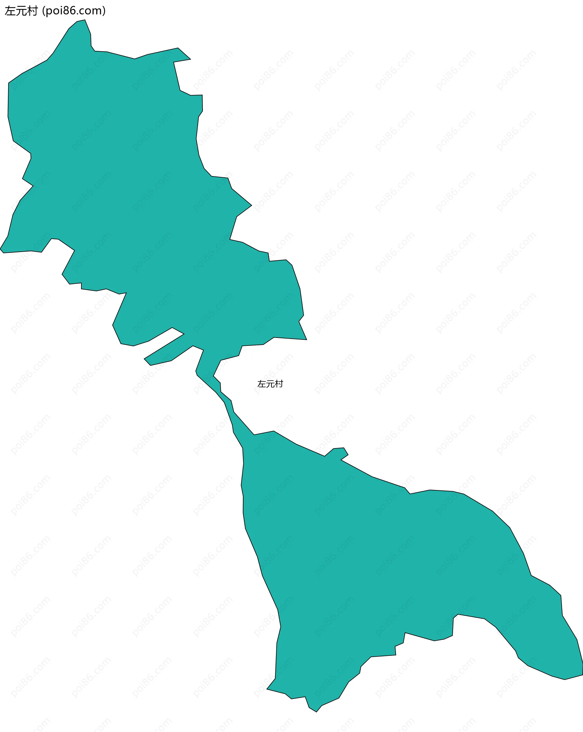 左元村边界地图