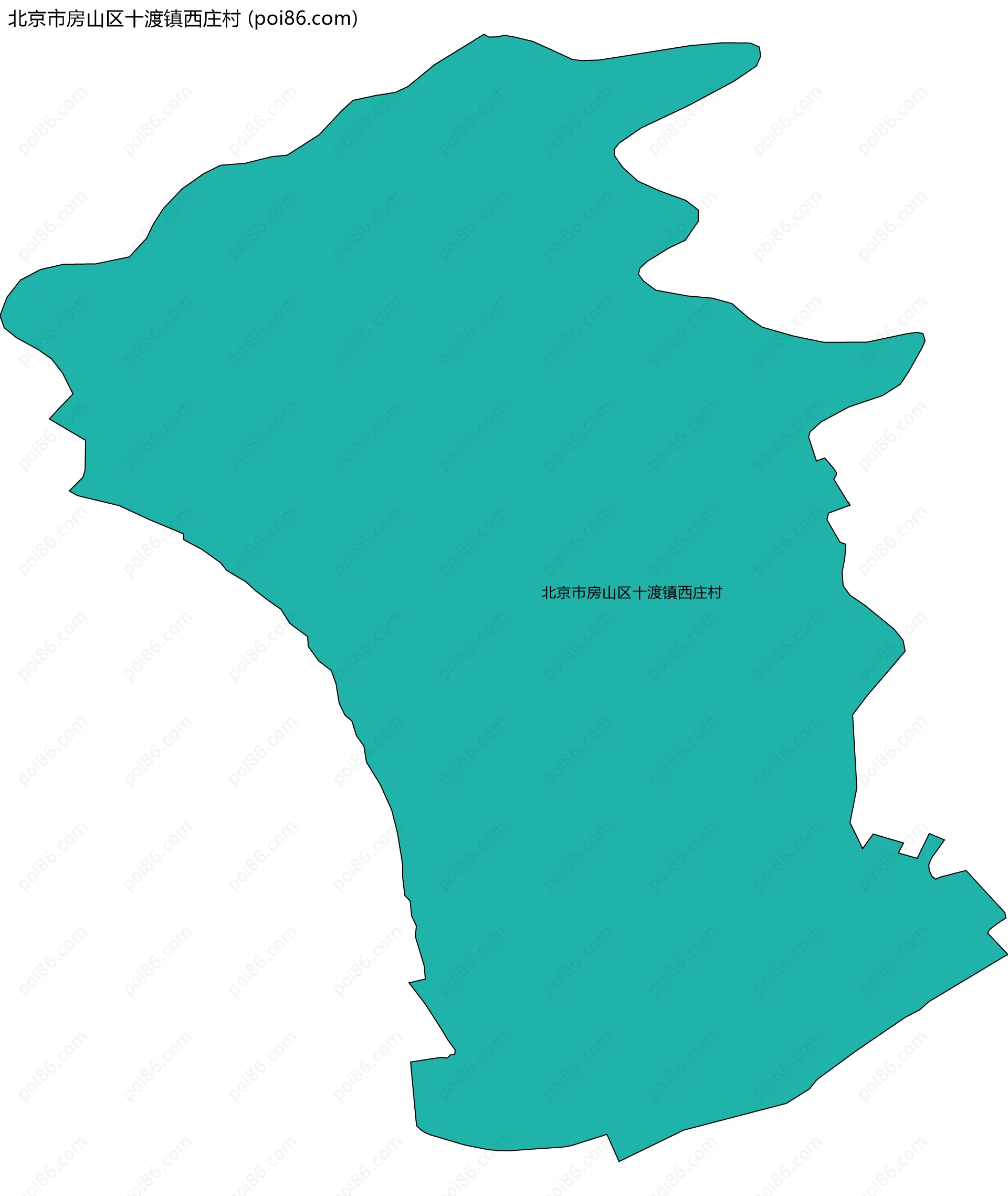 北京市房山区十渡镇西庄村边界地图