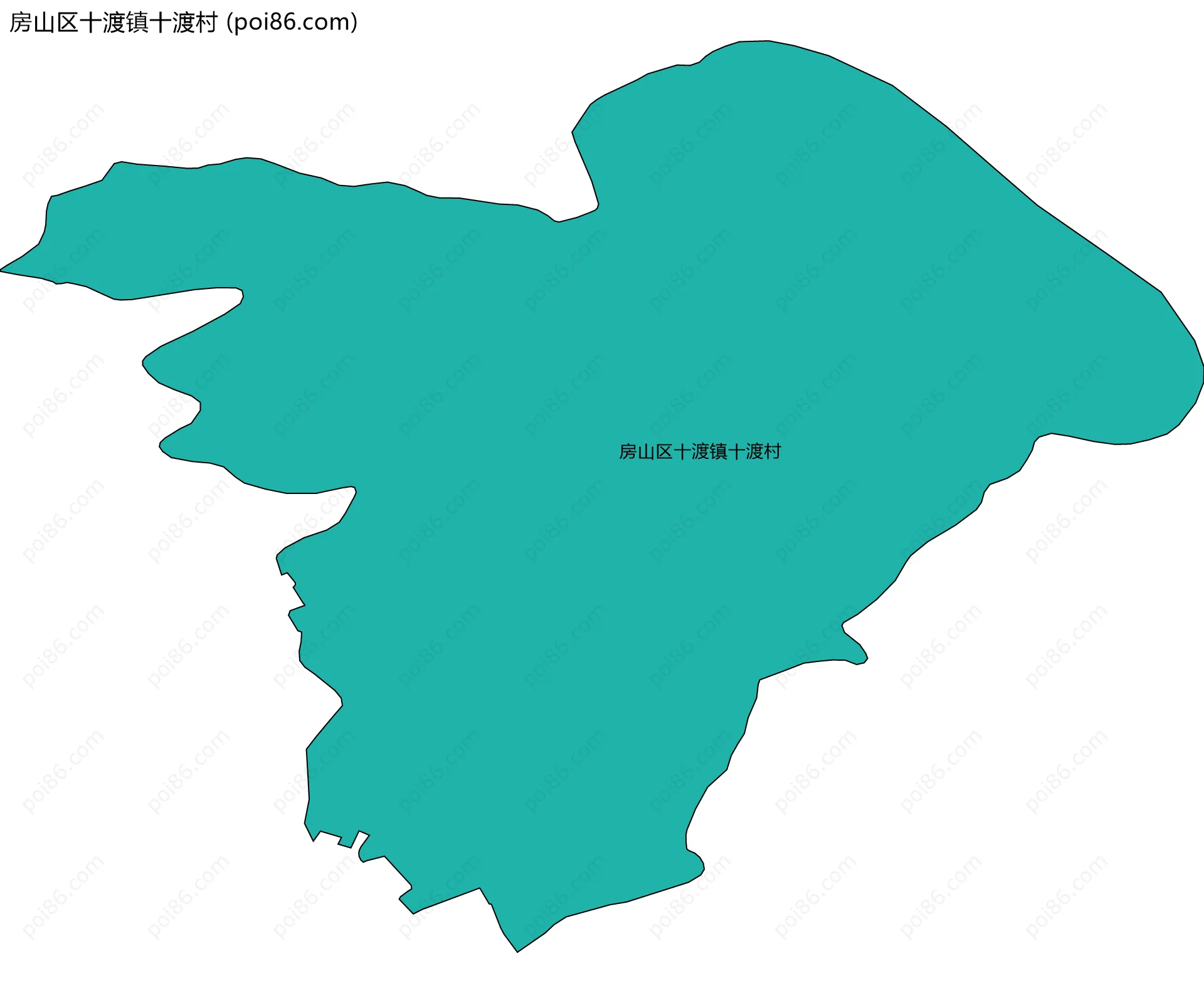 房山区十渡镇十渡村边界地图