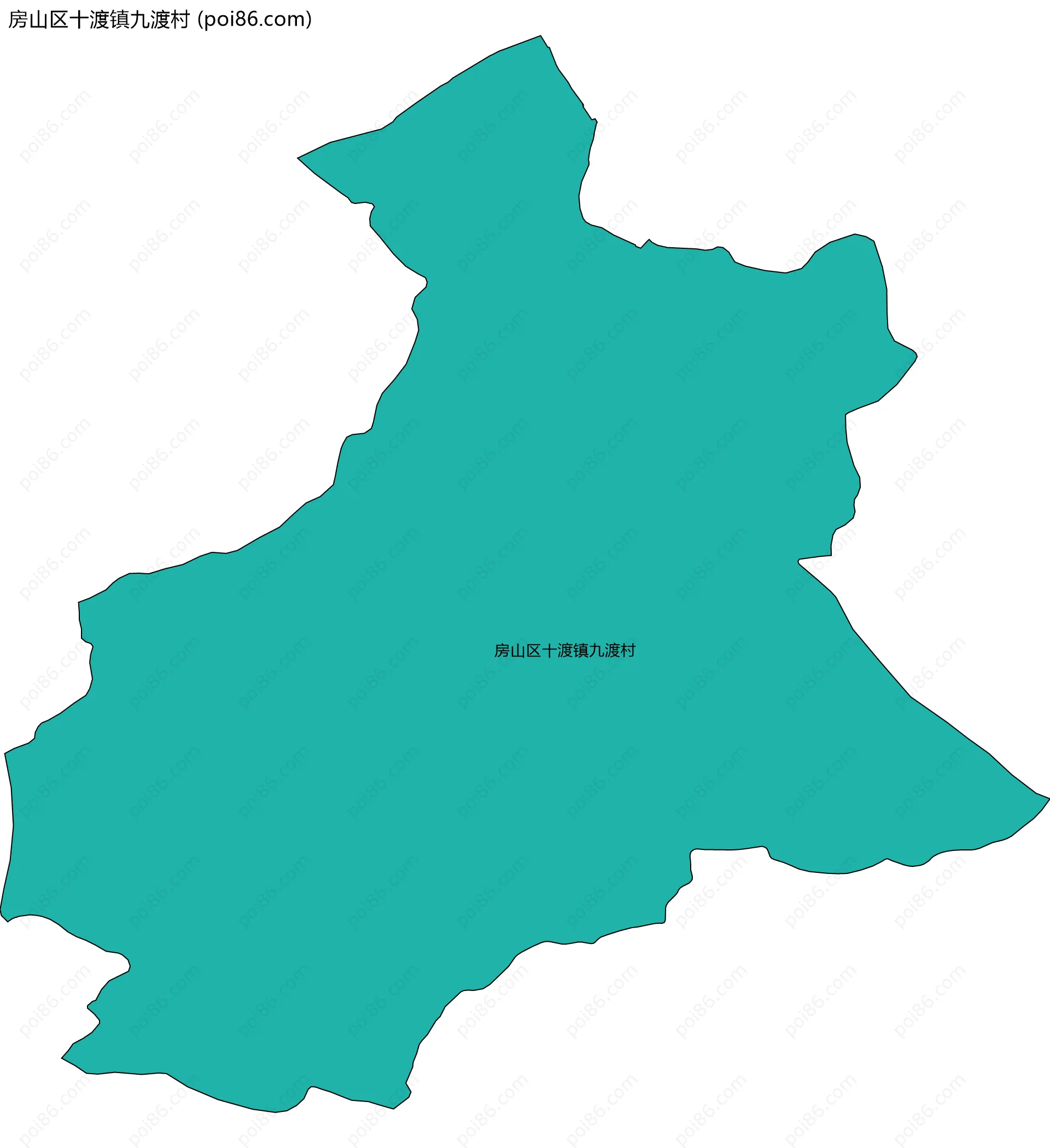 房山区十渡镇九渡村边界地图