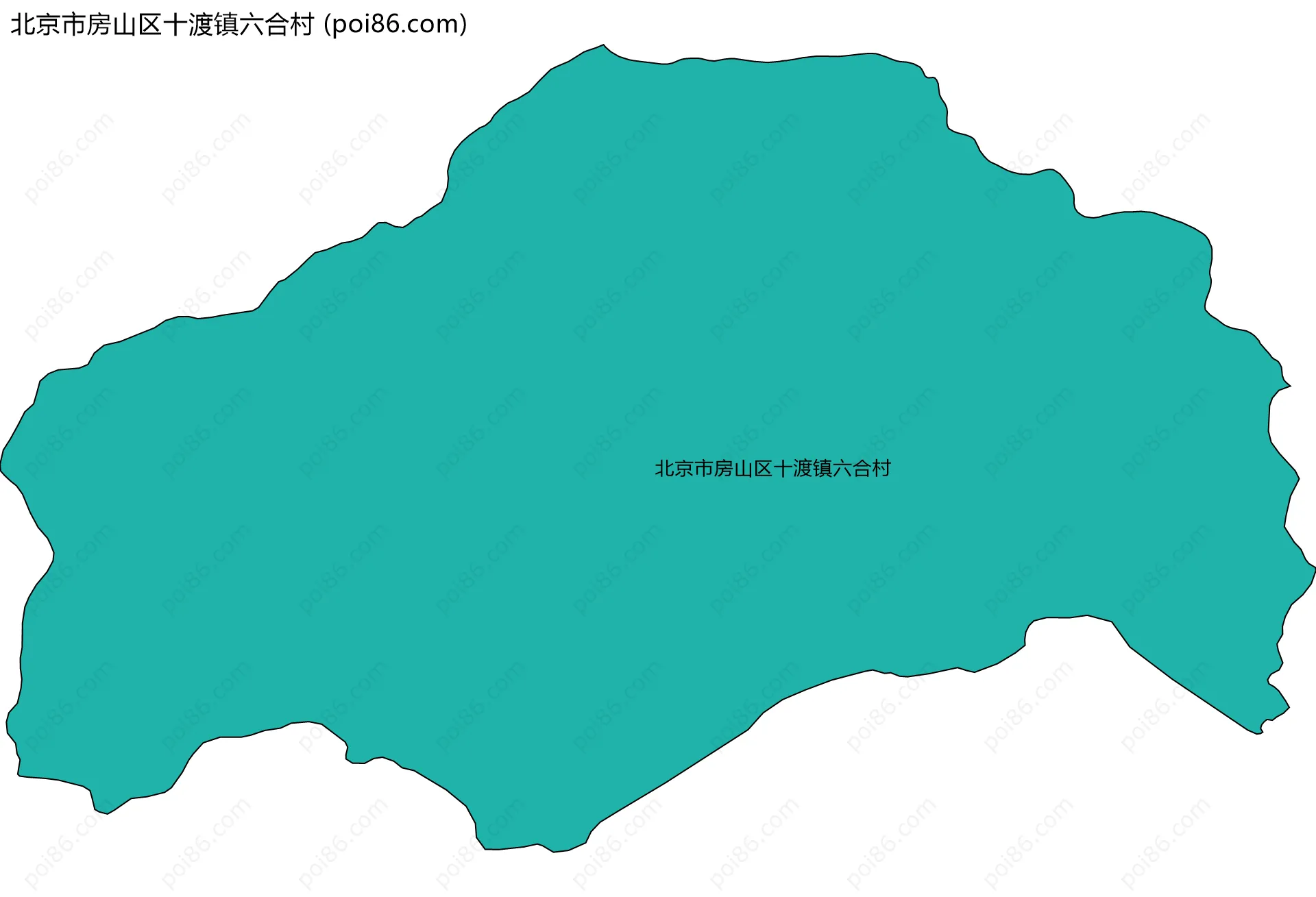 北京市房山区十渡镇六合村边界地图