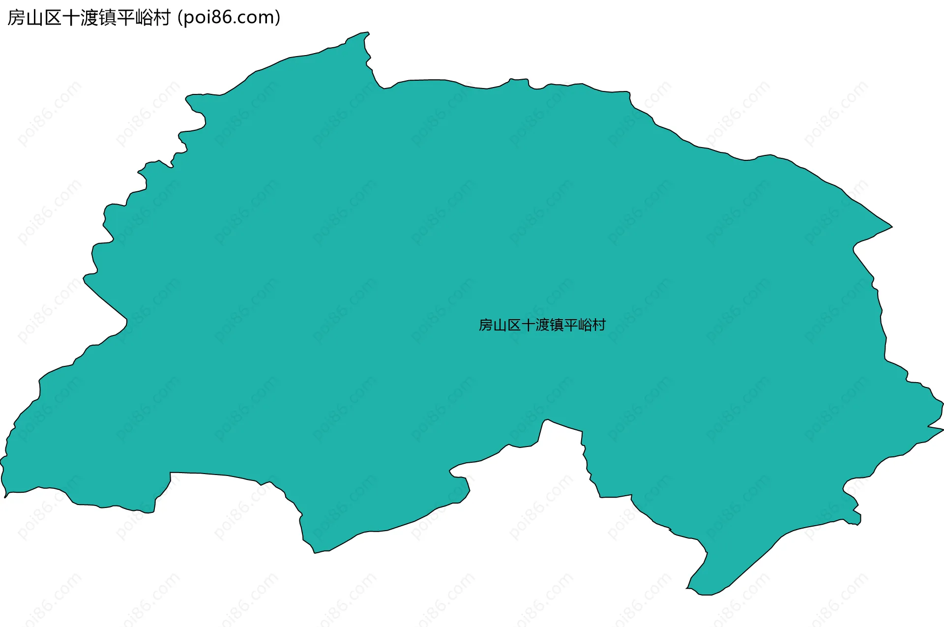 房山区十渡镇平峪村边界地图