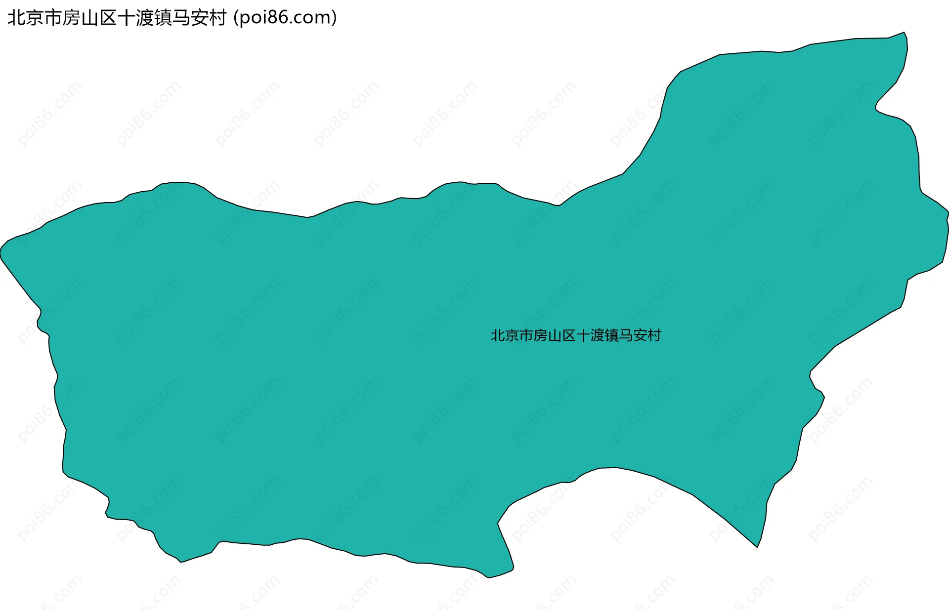 北京市房山区十渡镇马安村边界地图