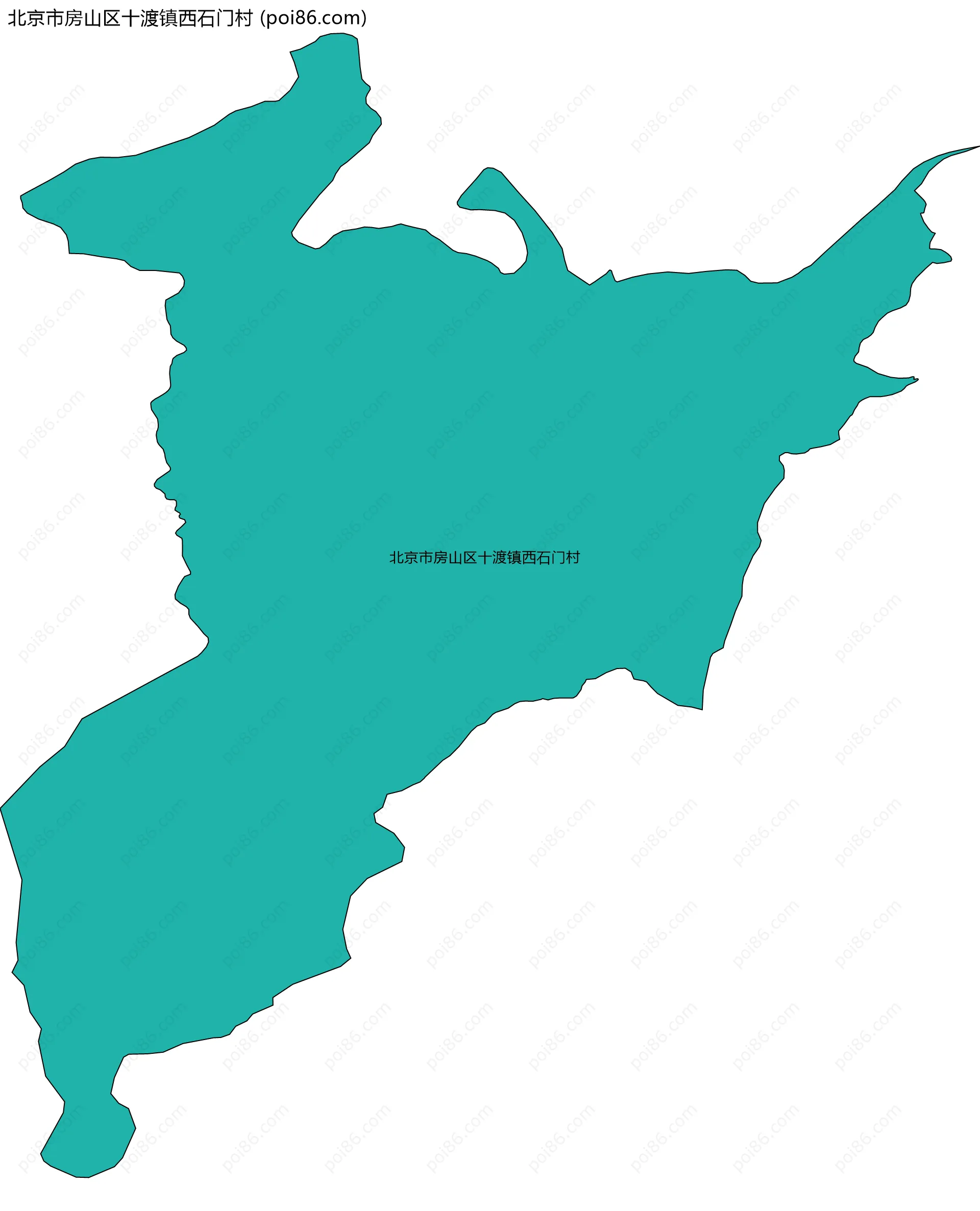 北京市房山区十渡镇西石门村边界地图