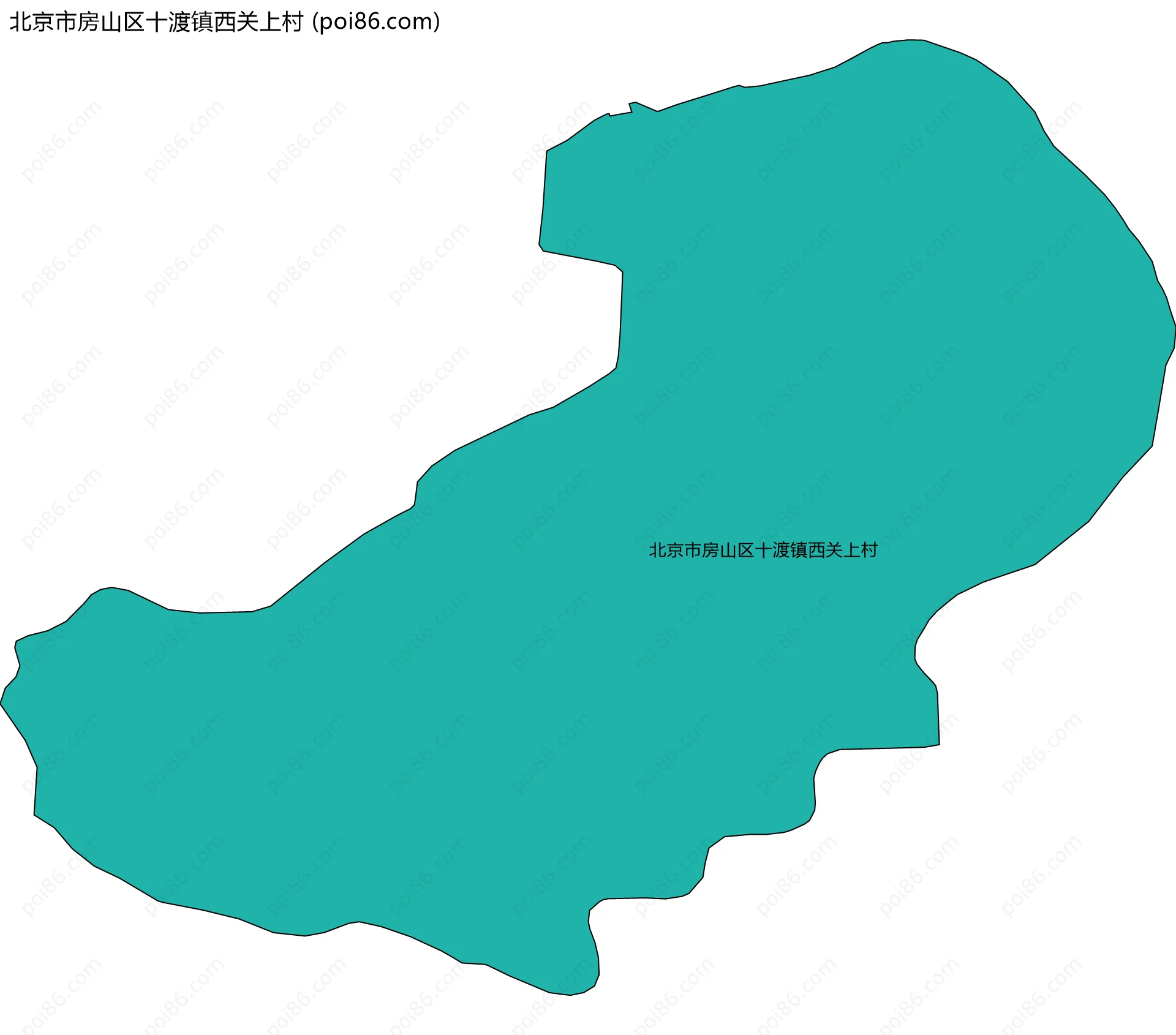北京市房山区十渡镇西关上村边界地图