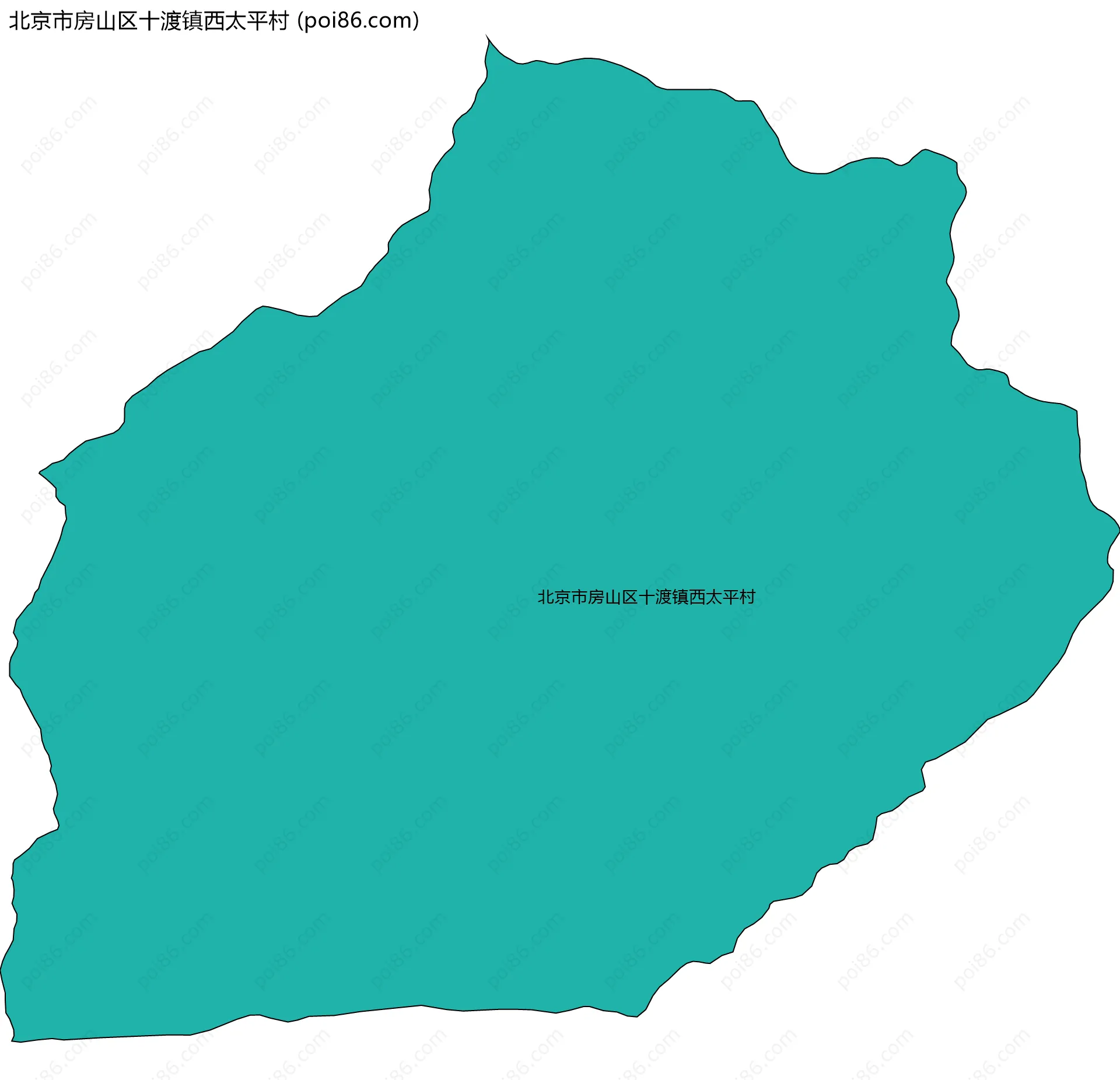 北京市房山区十渡镇西太平村边界地图