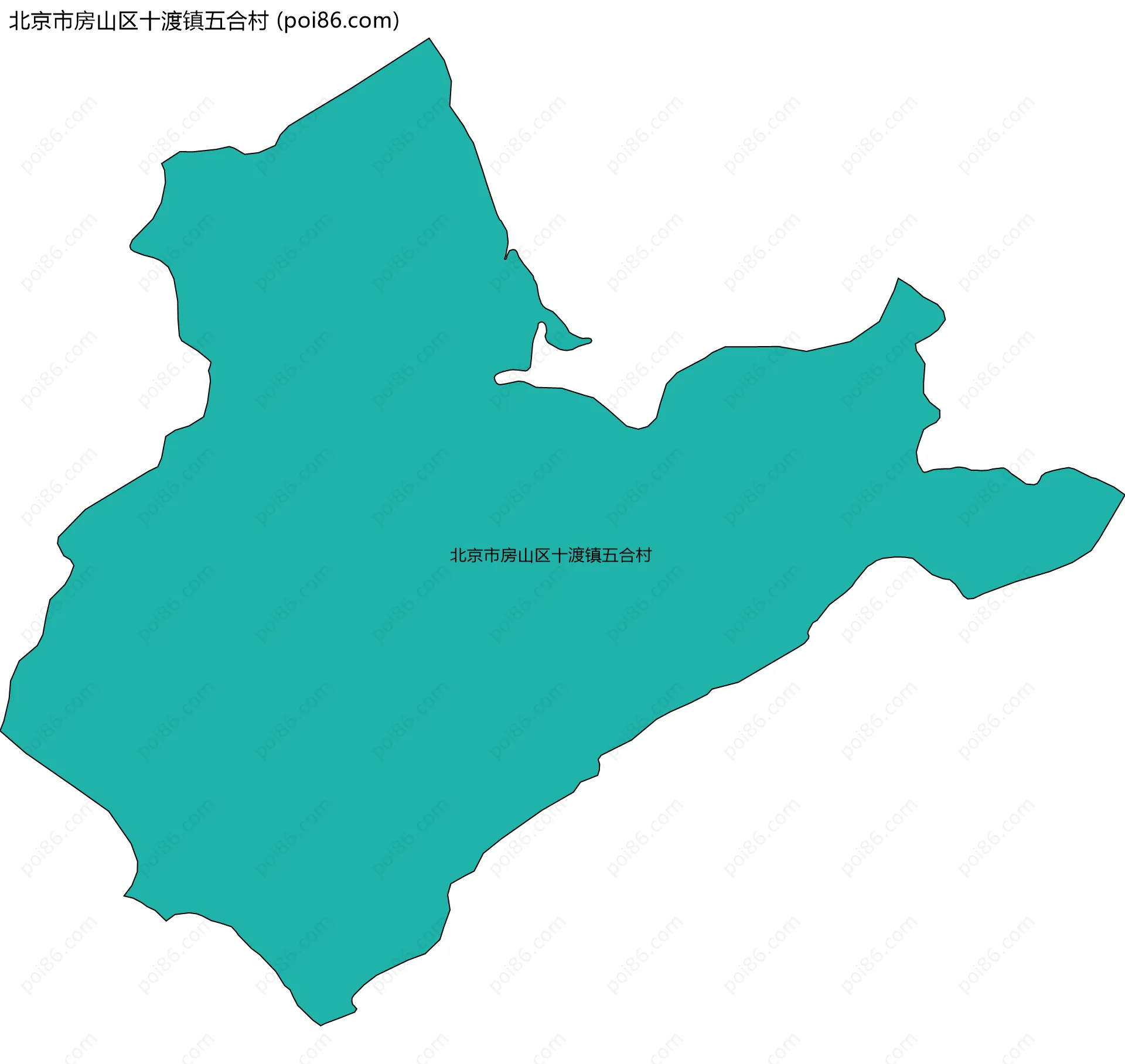 北京市房山区十渡镇五合村边界地图