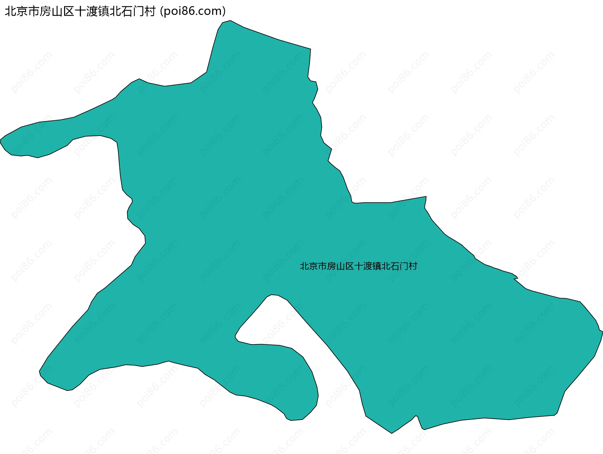 北京市房山区十渡镇北石门村边界地图