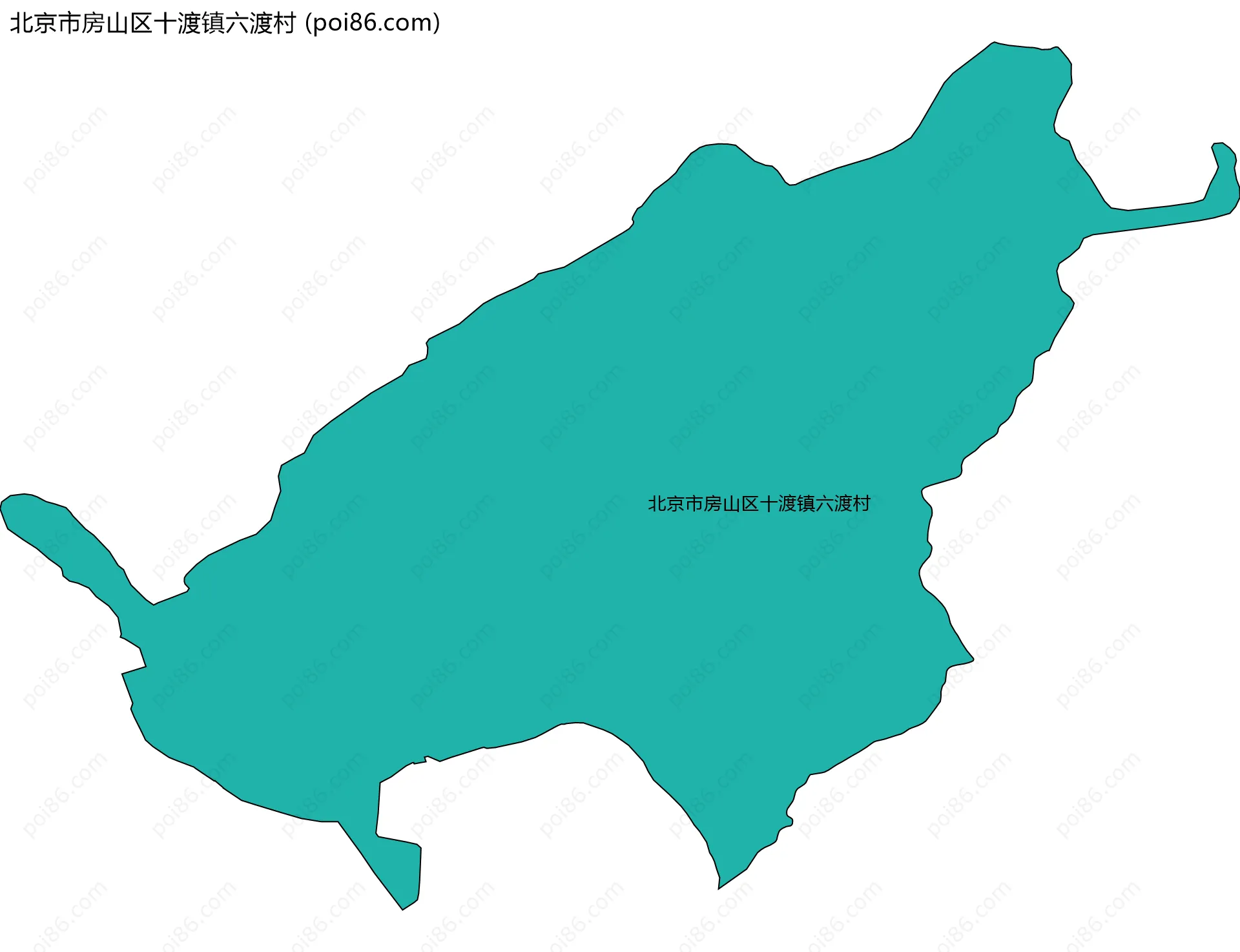 北京市房山区十渡镇六渡村边界地图