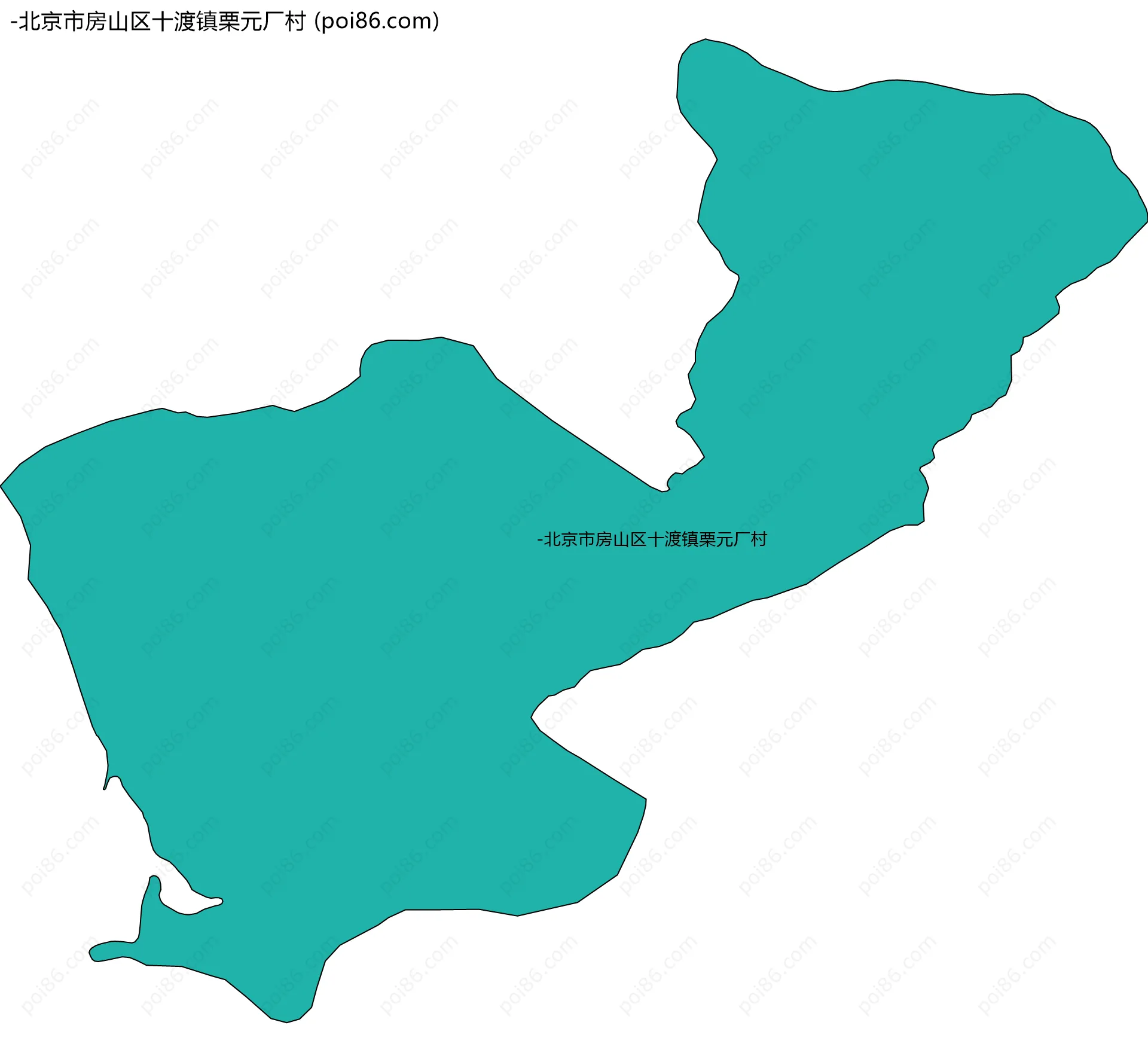 -北京市房山区十渡镇栗元厂村边界地图