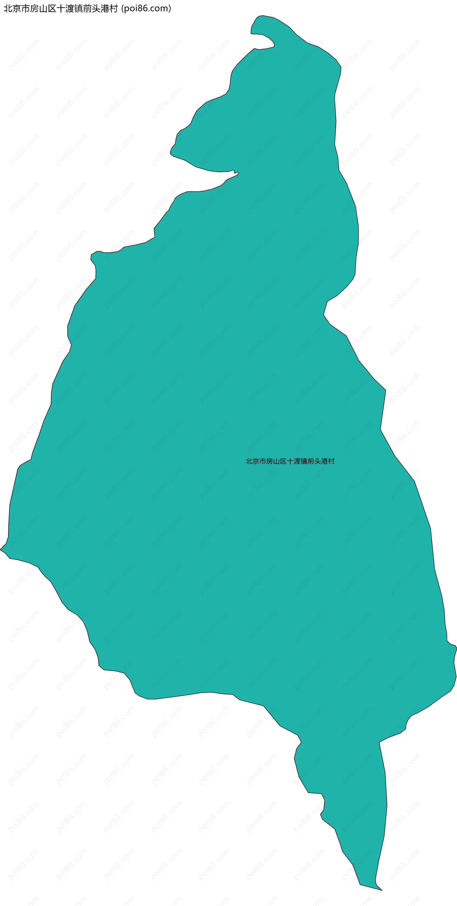 北京市房山区十渡镇前头港村边界地图