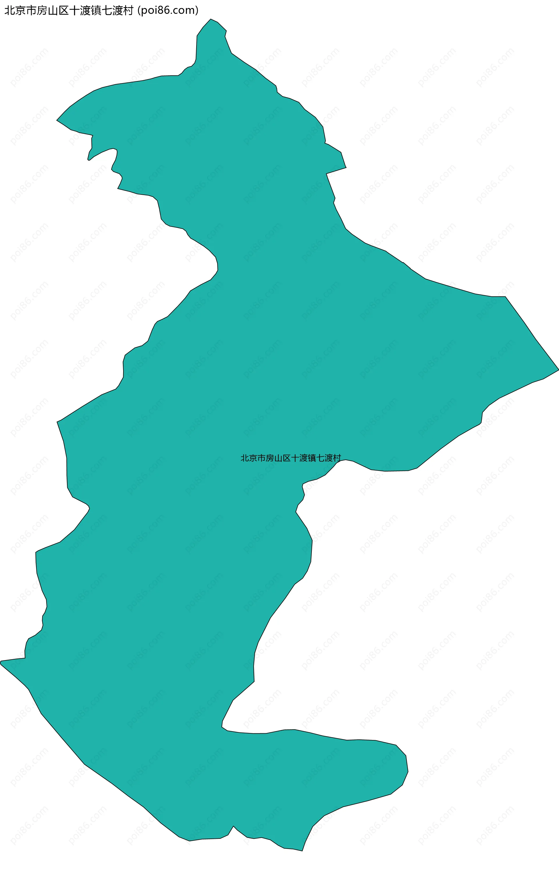 北京市房山区十渡镇七渡村边界地图