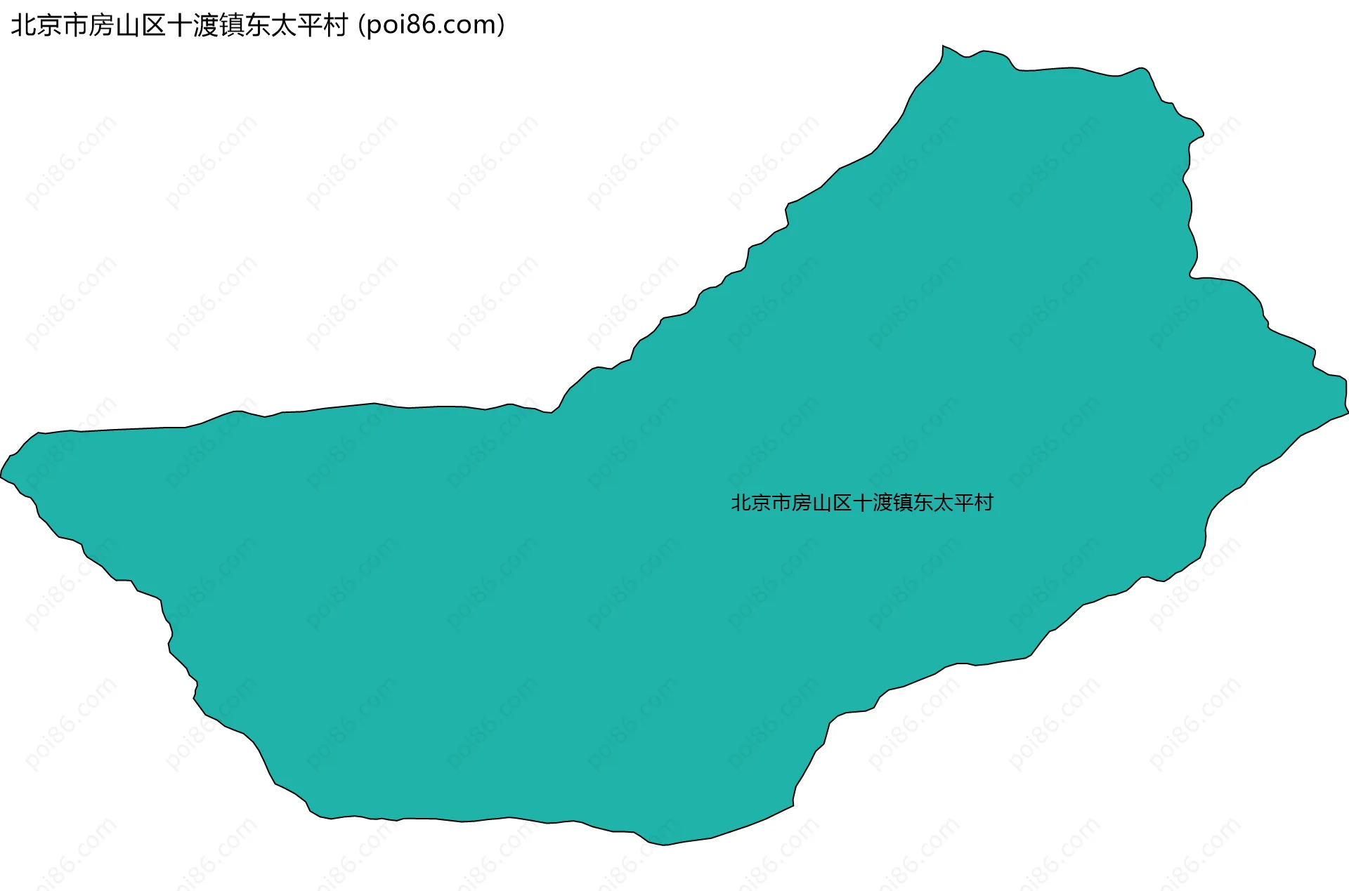 北京市房山区十渡镇东太平村边界地图
