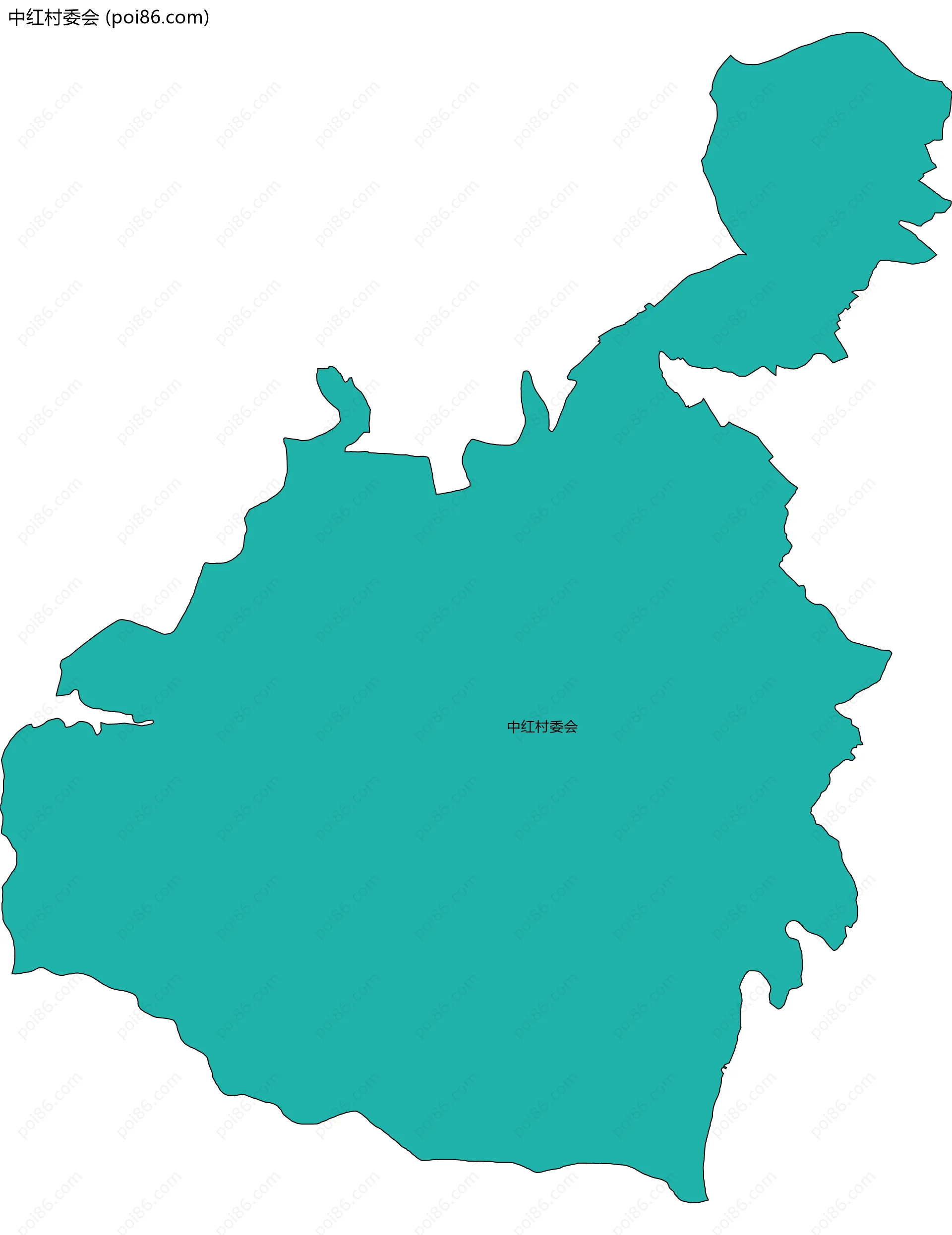 中红村委会边界地图