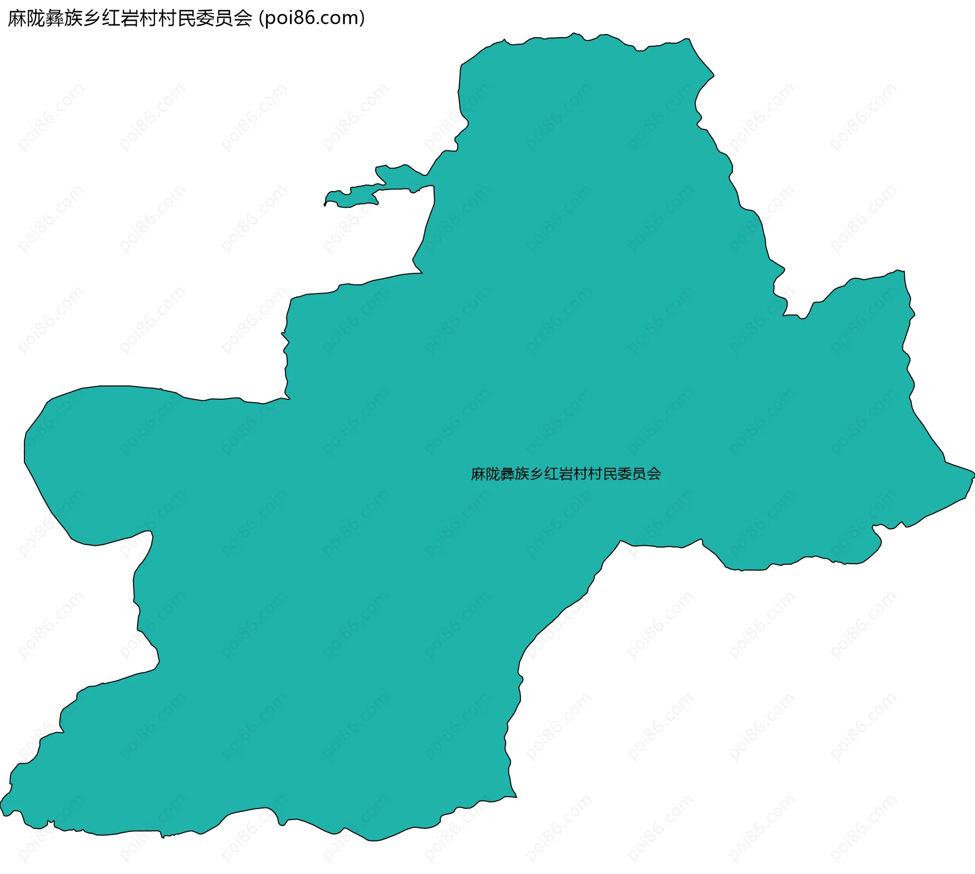 麻陇彝族乡红岩村村民委员会边界地图