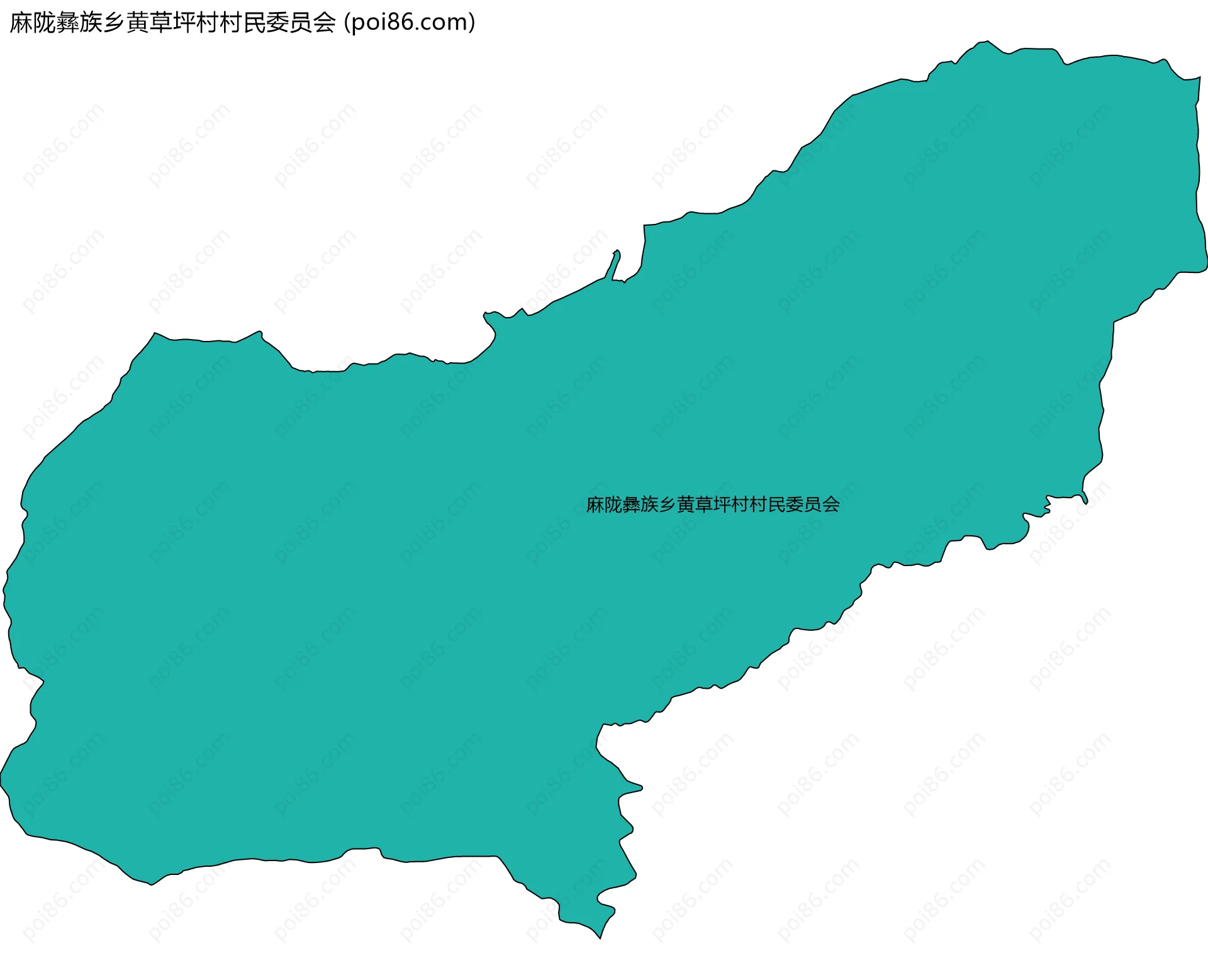 麻陇彝族乡黄草坪村村民委员会边界地图