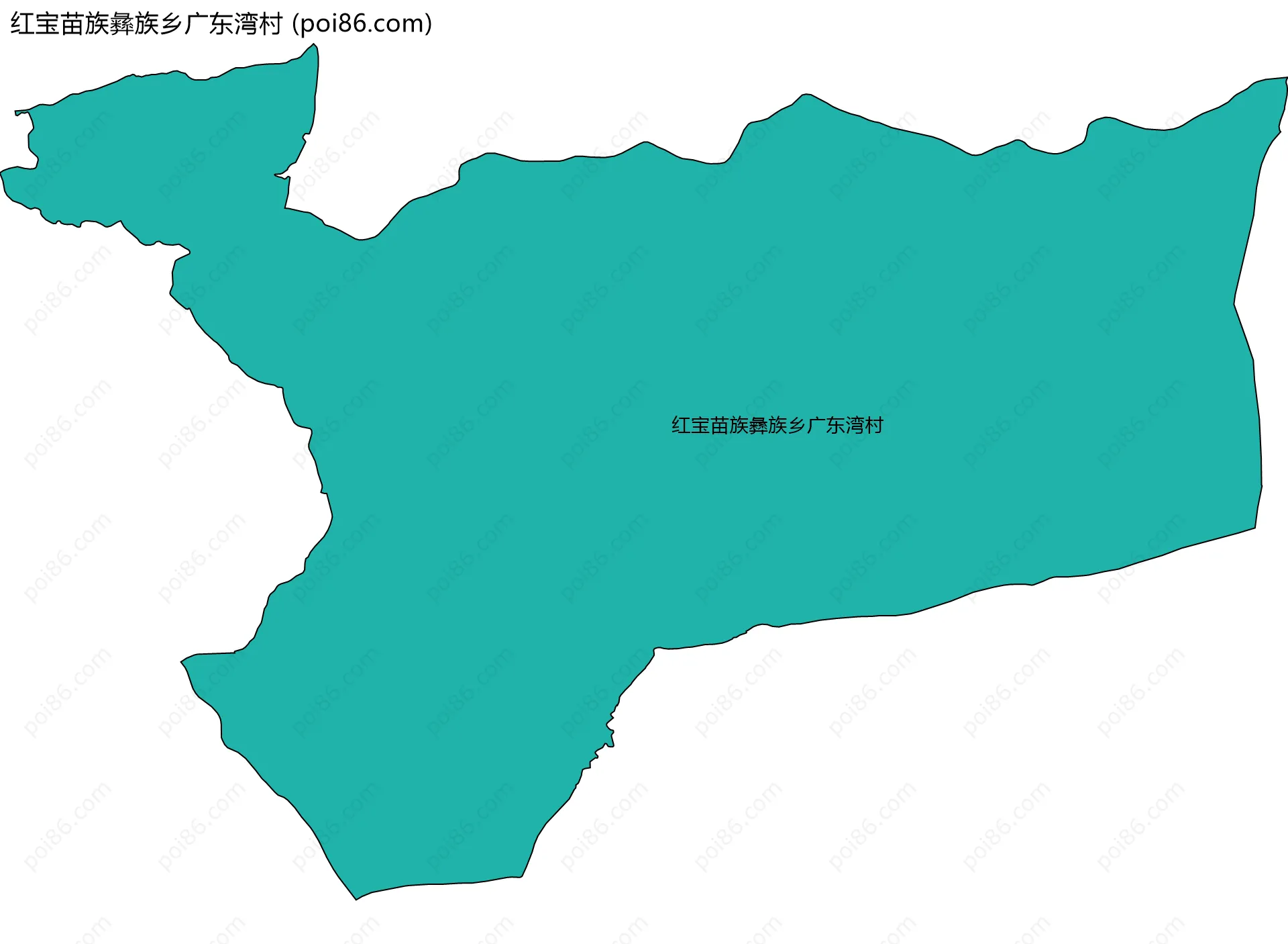 红宝苗族彝族乡广东湾村边界地图