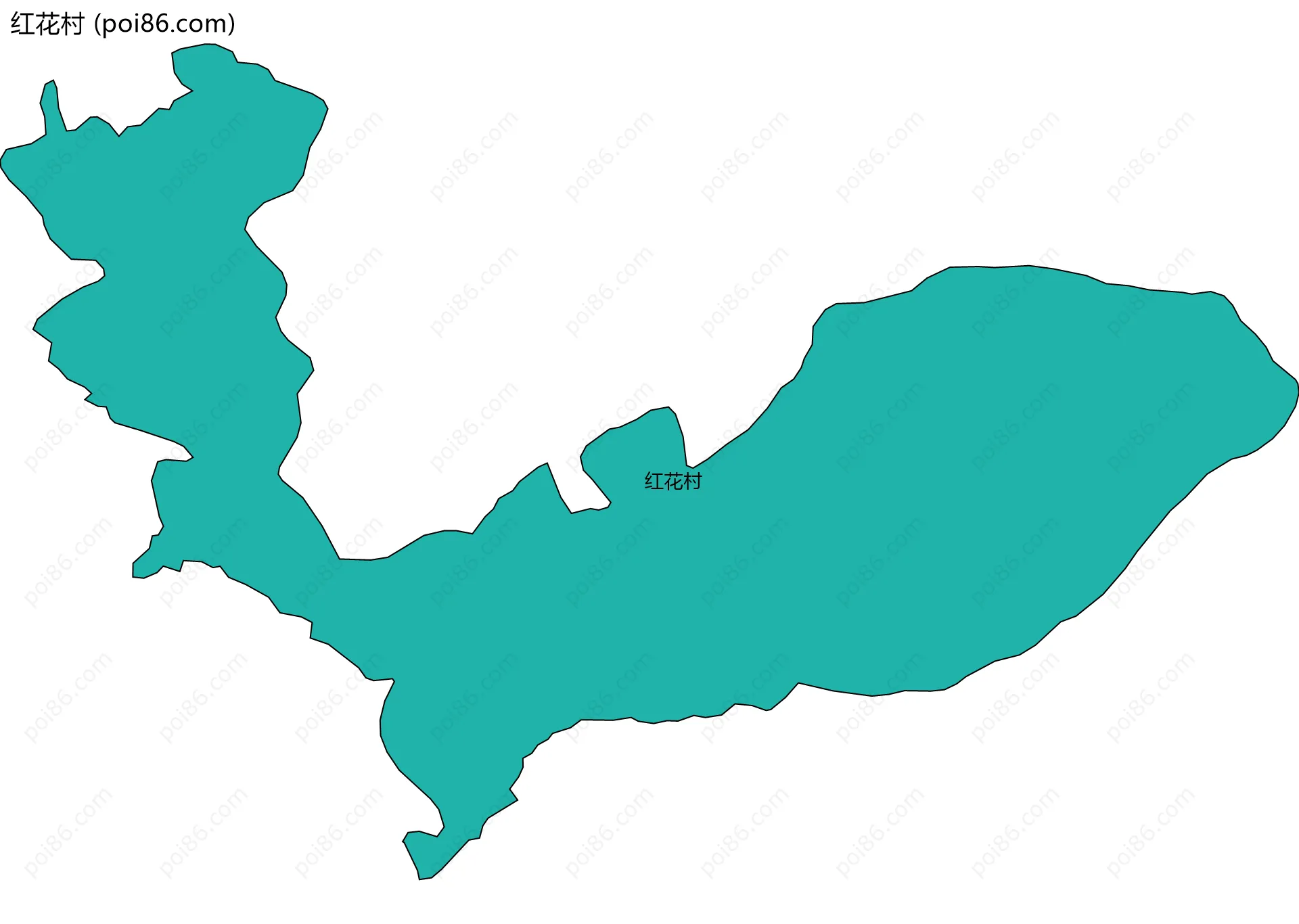 红花村边界地图