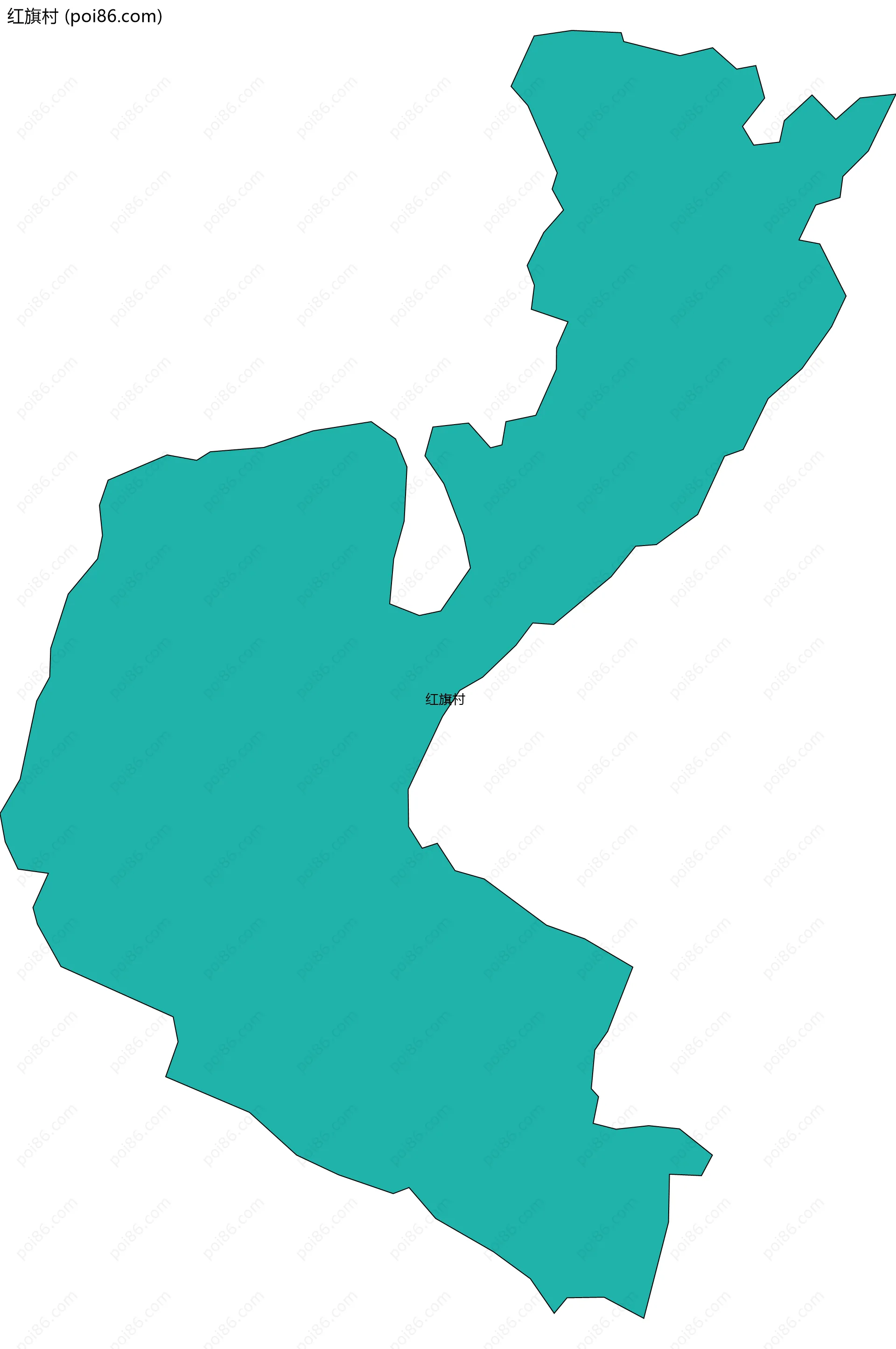 红旗村边界地图
